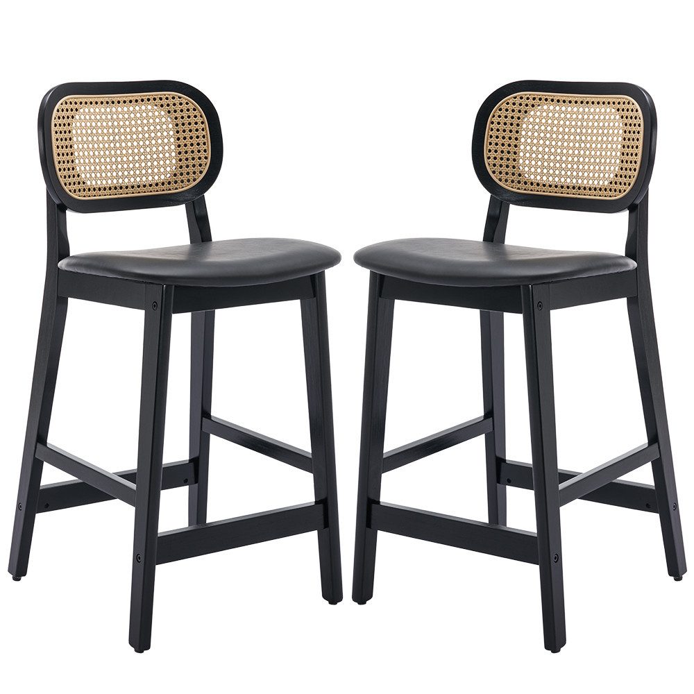 WAHSON OFFICE CHAIRS Barhocker Rattan 2/4er Set, Barstuhl Bistrohocker günstig online kaufen