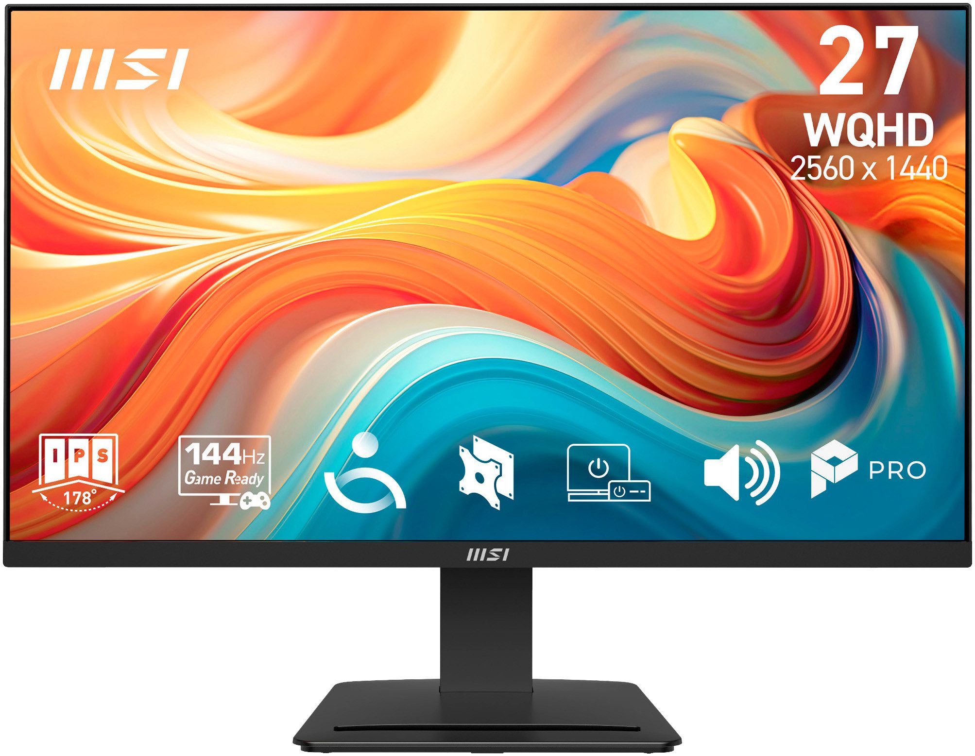 MSI PRO MP273Q E14 LED-Monitor (68,5 cm/27 ", 2560 x 1440 px, WQHD, 1 ms Reaktionszeit, 144 Hz, IPS, Neigbar, 3 Jahre Herstellergarantie)
