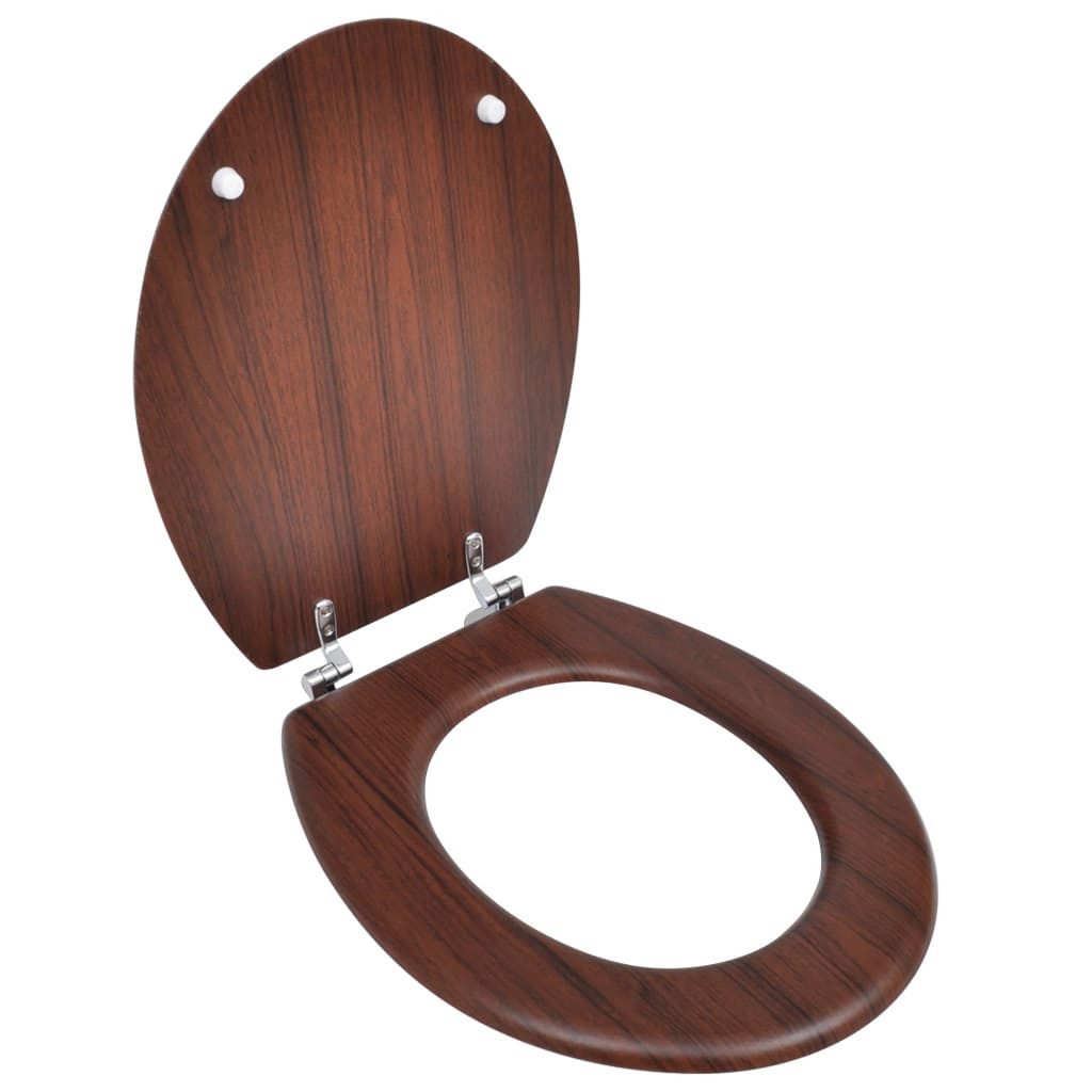 Thumbnail - vidaXL WC-Sitz, Toilettensitz MDF Deckel Schlichtes Design Braun
