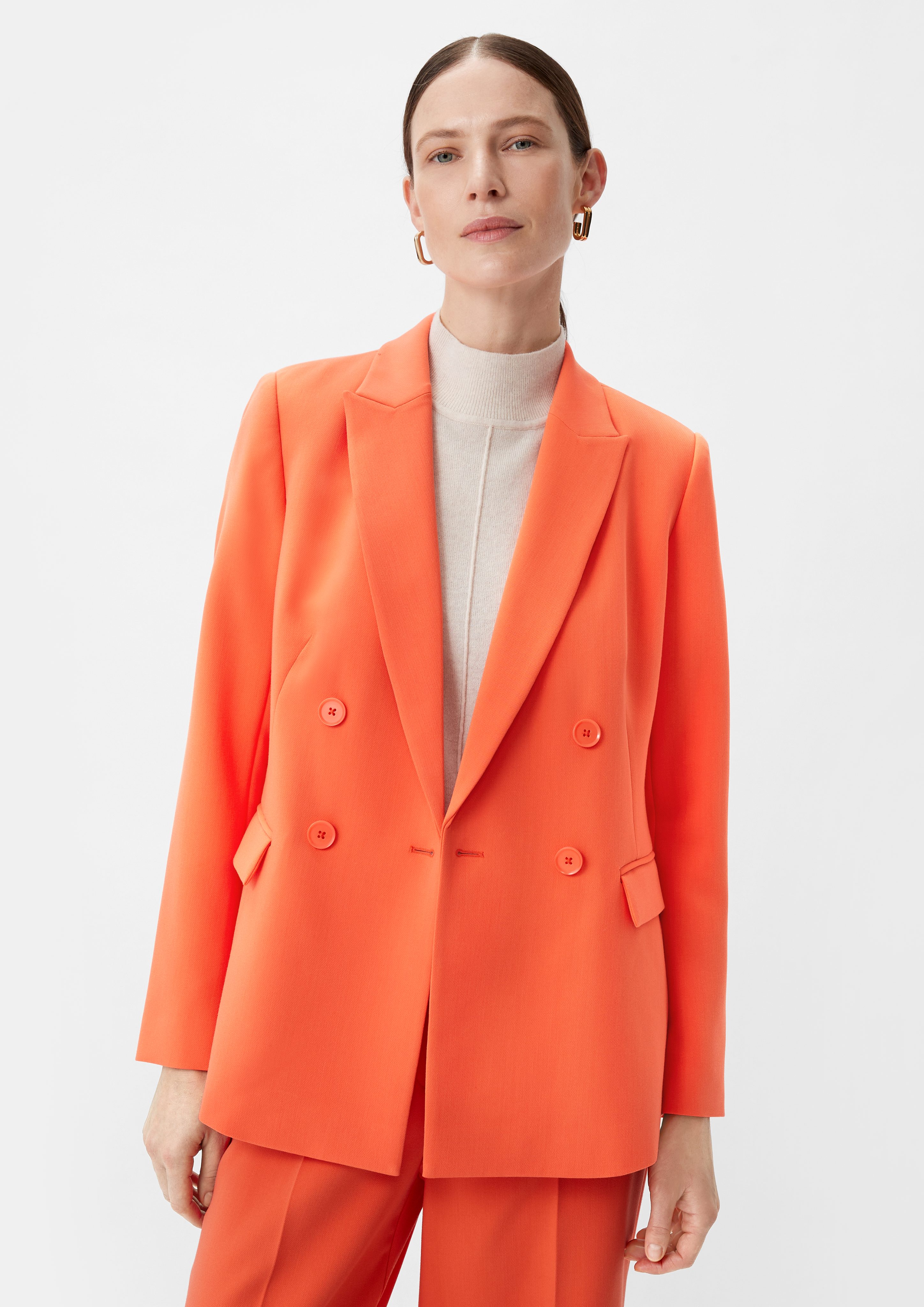 Blusenblazer Blazer mit doppelreihigen Knöpfen