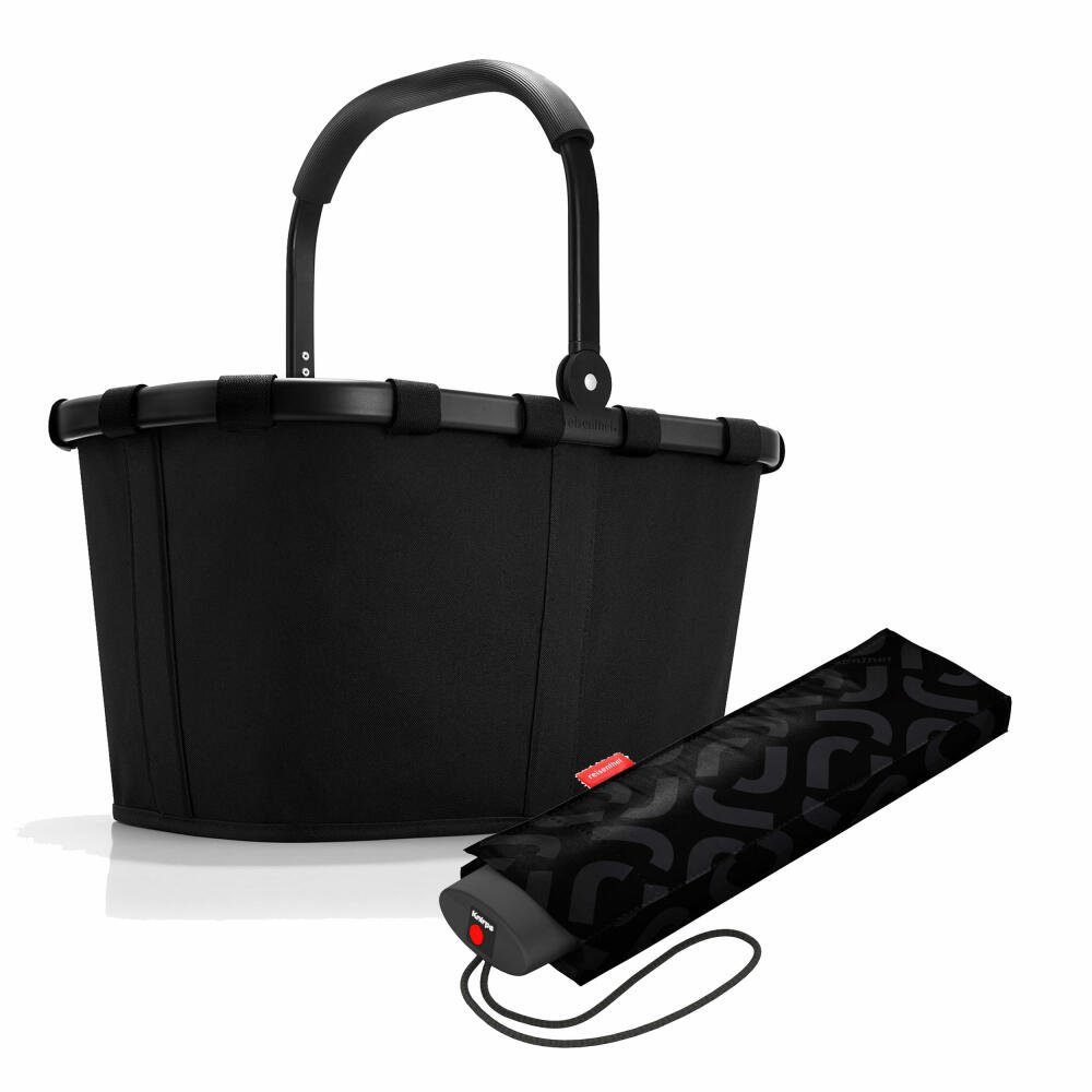 REISENTHEL® Einkaufskorb carrybag Set Frame Black, mit umbrella pocket mini