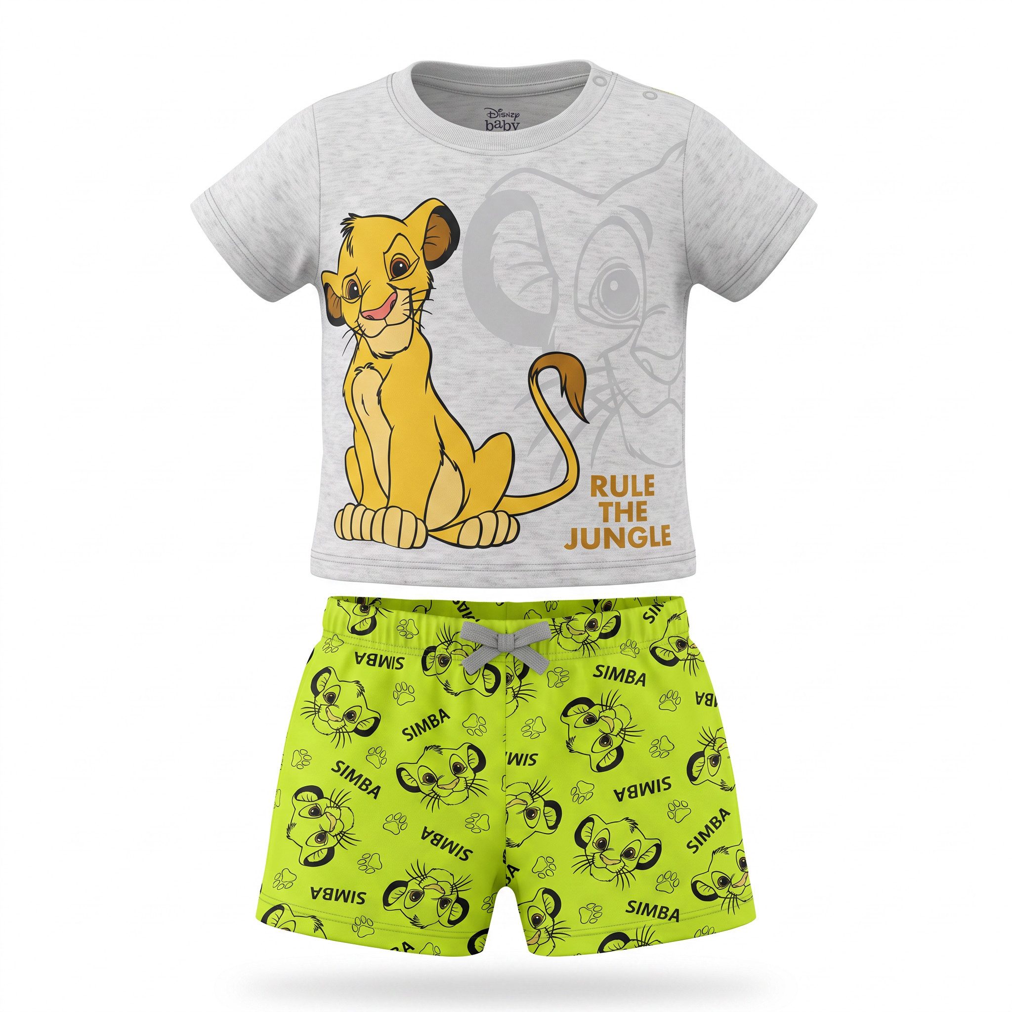 Disney Print-Shirt König der Löwen Simba Baby Shorts plus T-Shirt (2-tlg) Gr. 62 bis 86