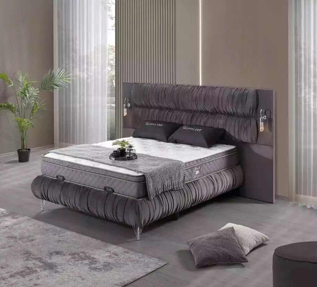 Bett Polster Bett) Design Holz Möbel Luxus Doppel (1-tlg., Bettrahmen JVmoebel Doppelbett Bett