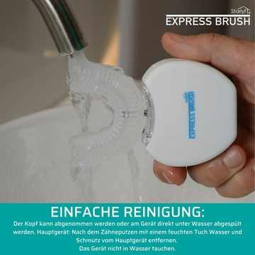 Starlyf Schallzahnbürste Express Brush automatische Sonic U Zahnbürste, Aufsteckbürsten: 1 St., Reinigen in nur 45 Sekunden, 360°-Reinigung, wiederaufladbar