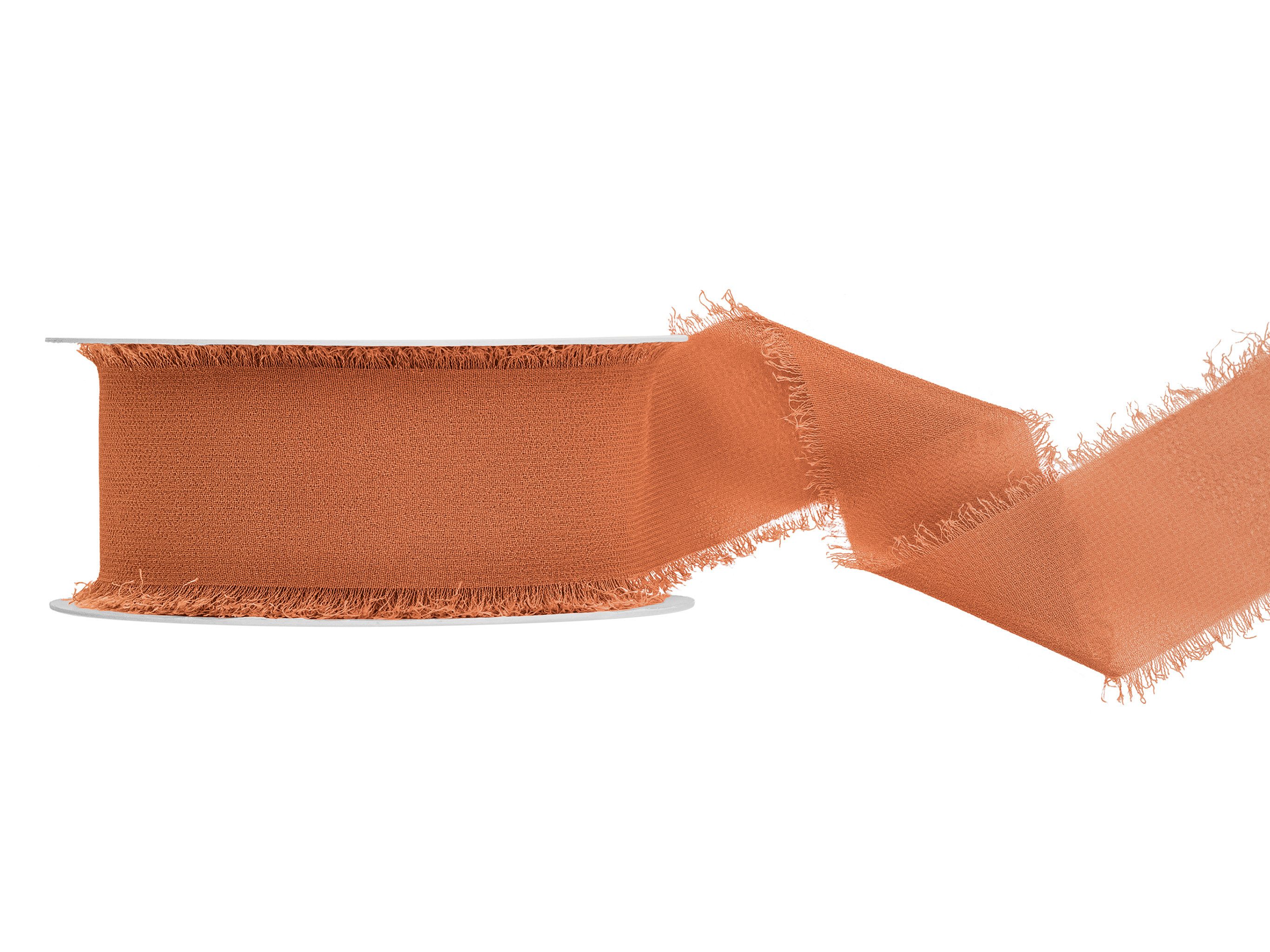 partydeco Organzaband, Chiffonband 4cm x 10m Kupfer