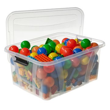 Logiplast Aufbewahrungsbox Premium Aufbewahrungsbox, 32 Liter (Spar-Set, 5 Stück), Clipverschluss zum einfachen verschließen