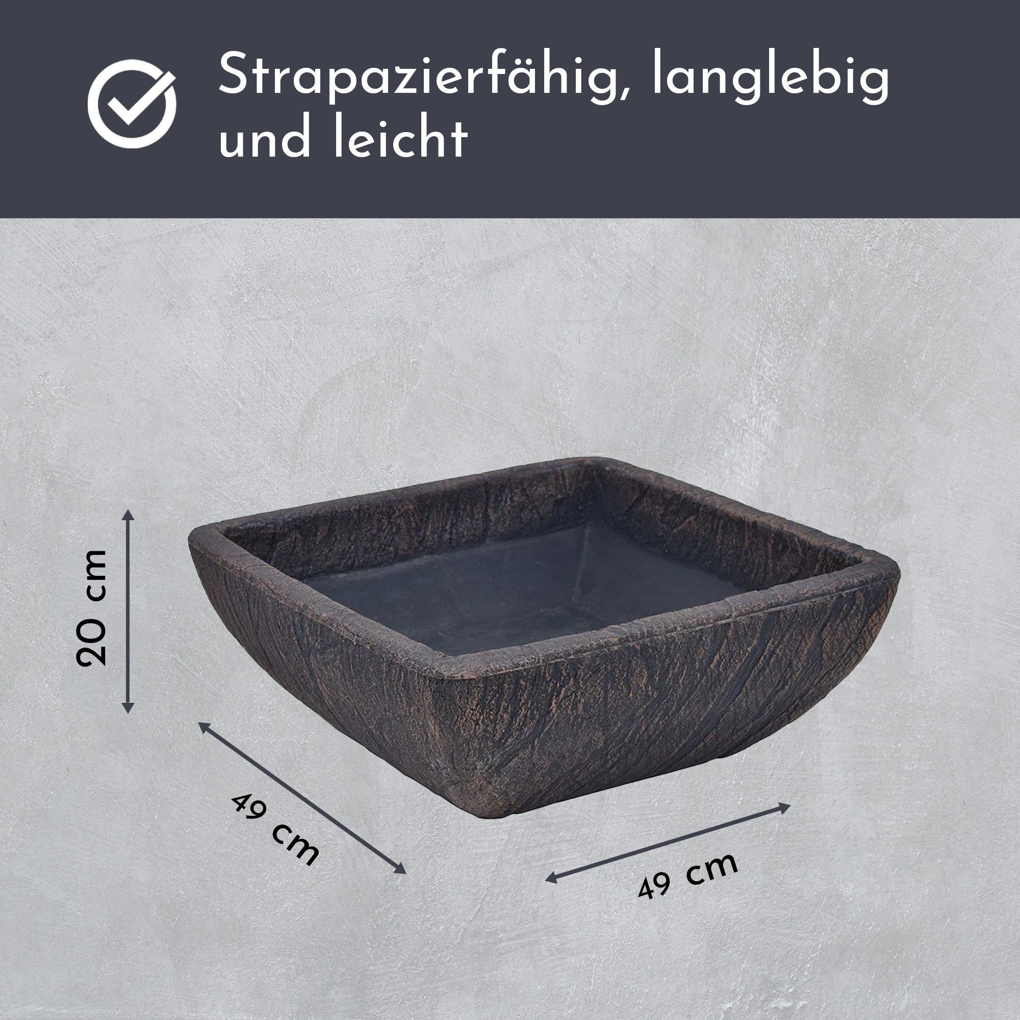 NATIV Pflanzschale Pflanzschale aus Kunststoff, eckiger günstig online kaufen