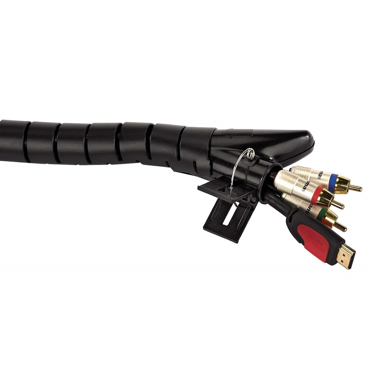 Hama Kabelspirale 2m 25mm Spiralschlauch Schwarz Computer-Kabel, Kein, (200 cm), Kabel-Schlauch Kabel-Kanal Kabelbündel für TV Beamer PC Audio HiFi – Bild 4 von 5