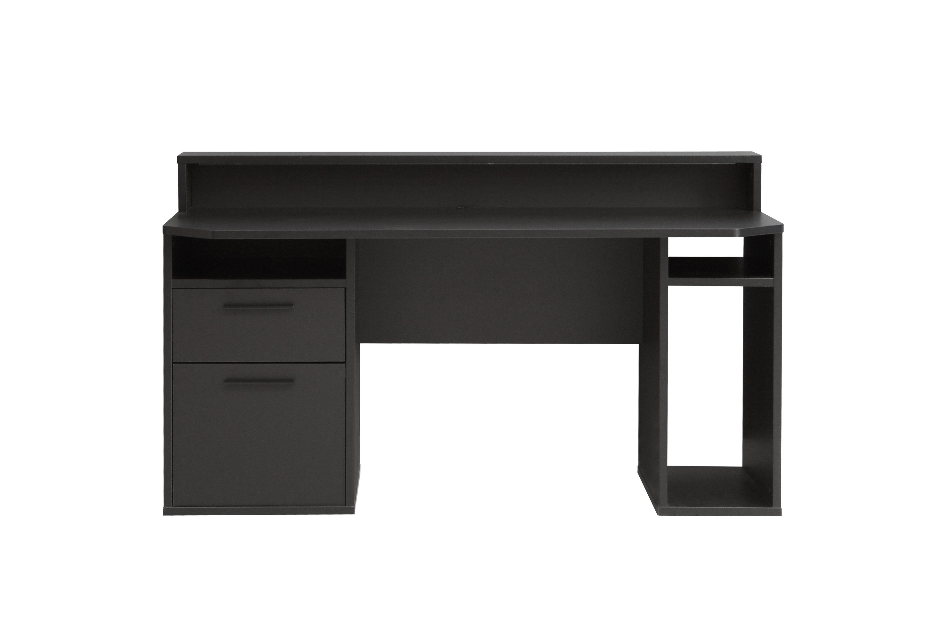freiraum Gamingtisch TEZAUR, Schublade,Tür, 4 Fächer, schwarz - 160x91,1x72cm (B/H/T)