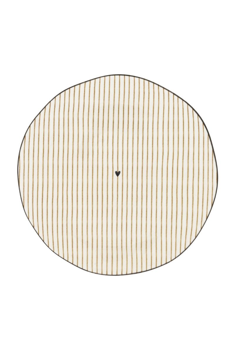 Bastion Collections Geschirr-Set Teller - HERZ/STRIPES - weiß