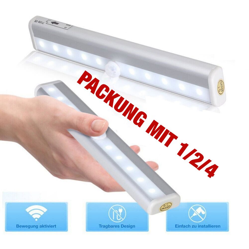 QUBEBU LED Unterbauleuchte Schrankleuchte Batterie Bewegungssensor Lampe Sc günstig online kaufen