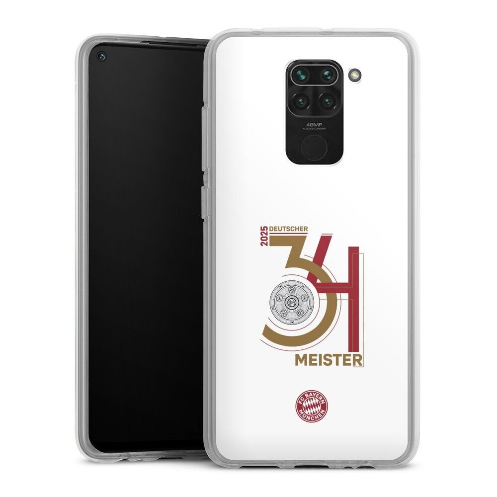 DeinDesign Handyhülle FC Bayern München Meister Offizielles Lizenzprodukt, Xiaomi Redmi Note 9 Silikon Hülle Bumper Case Handy Schutzhülle