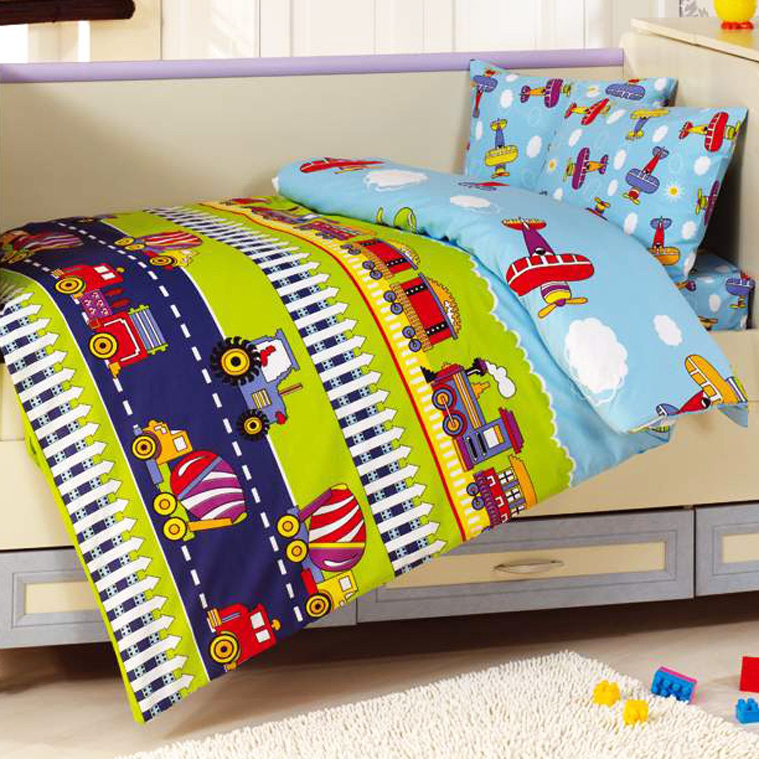 JACK Babybettwäsche 100x135cm Zug Traktor LKW günstig online kaufen