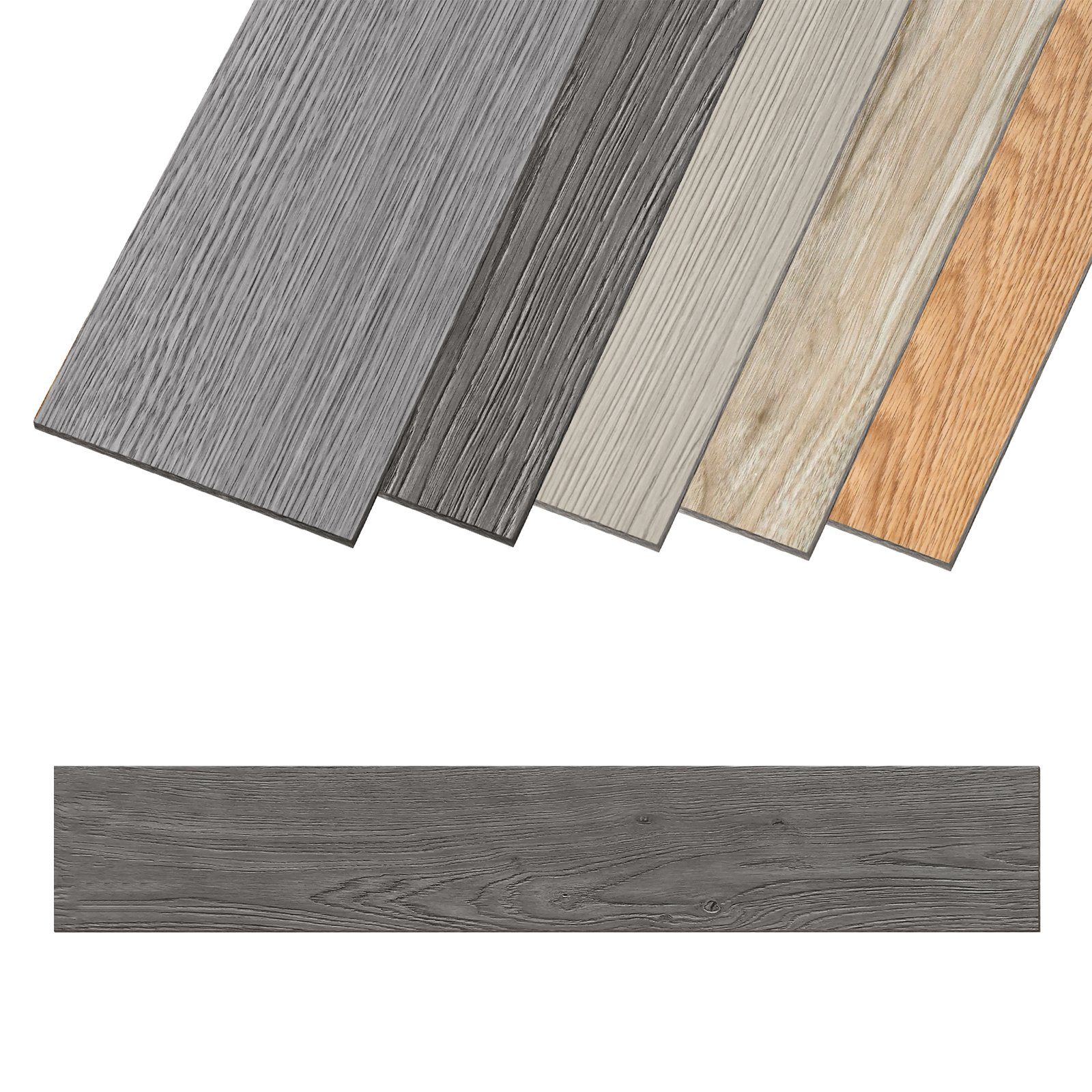 AUFUN Vinylboden PVC Bodenbelag Selbstklebend Holz-Optik Dekor- Dielen Rutschfest, 91x15cm, Wasserfest 18/36 Stück