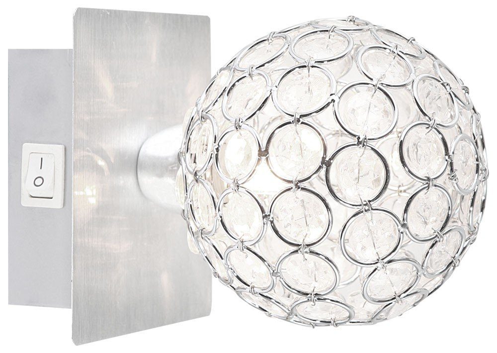etc-shop LED Wandleuchte, Leuchtmittel Wand inklusive, nicht Strahler Kugel Schalter Leuchte Beleuchtung Spot Kristall Lampe