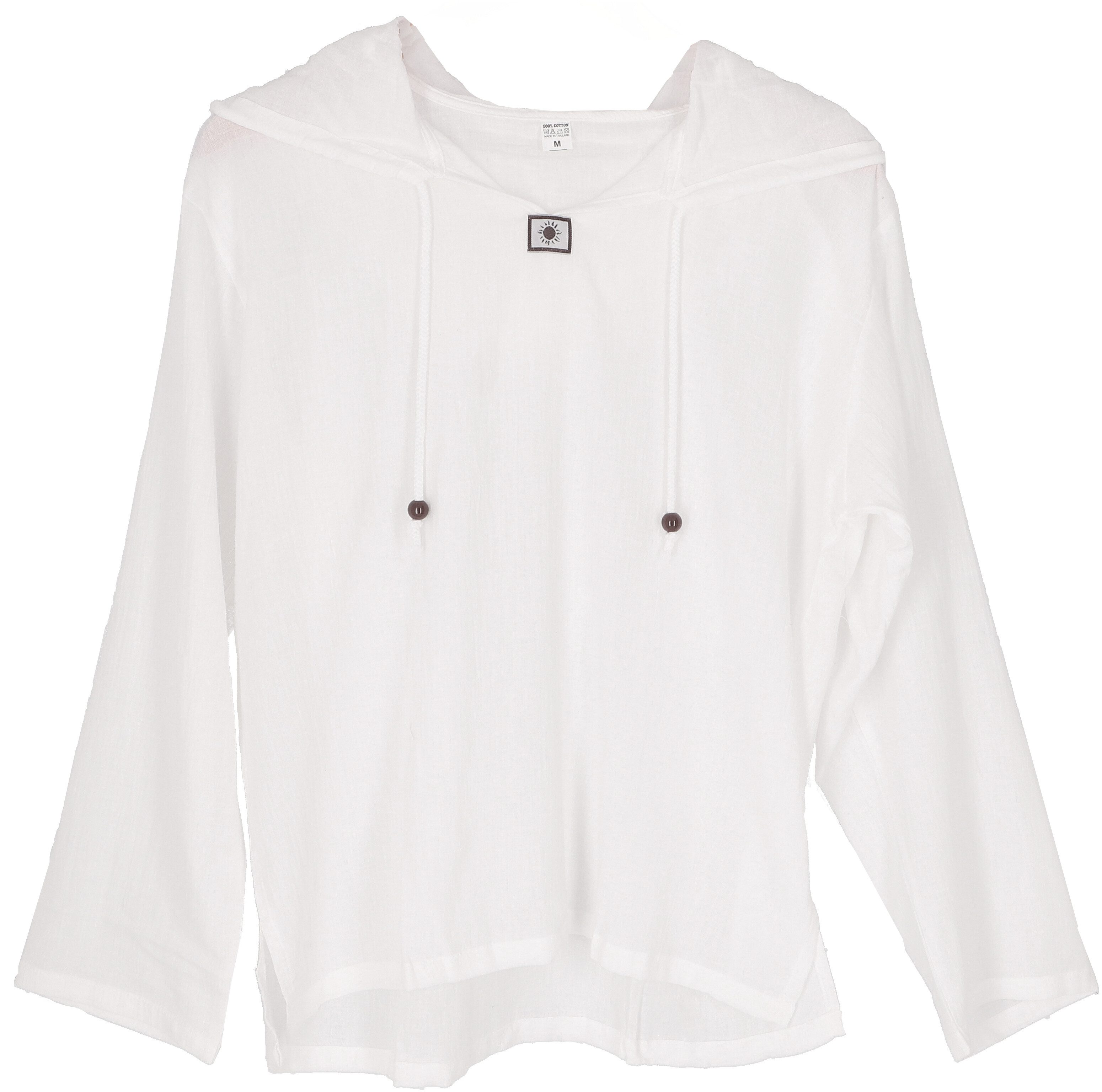 Guru-Shop Hemd & Shirt Yoga Hemd, leichtes Freizeithemd mit Kapuze,.. Ethno Style, alternative Bekleidung