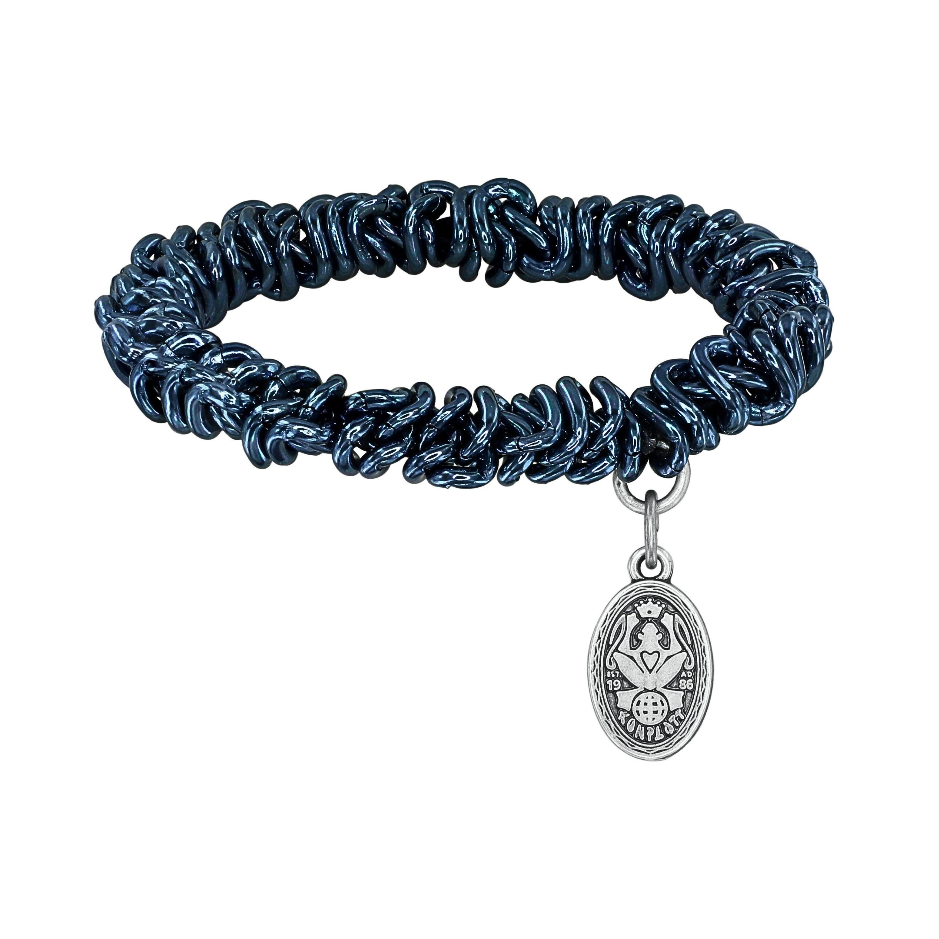 KONPLOTT Armband Konplott Armband elastisch bracelet Unchained blau antik Silber