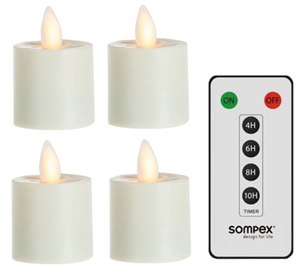 LED-Kerze 4er Set Sompex Flame LED Teelicht
