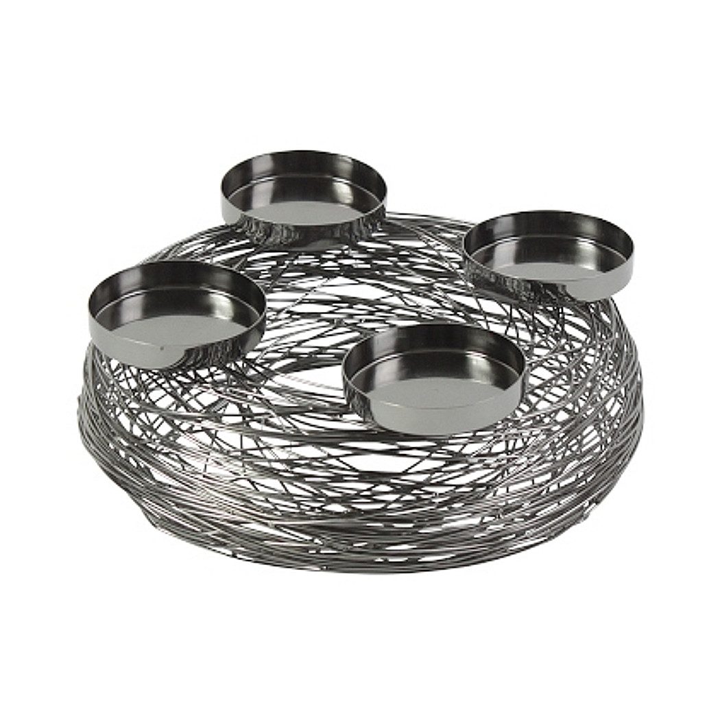 Macosa Home Adventskranz Silber Edelstahl Metall 28 cm modern Elegantes Adv günstig online kaufen