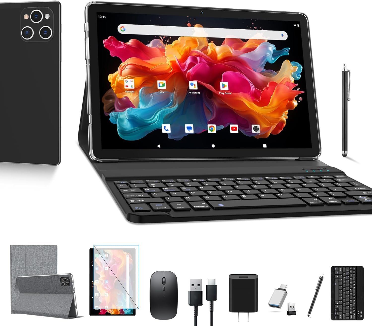 ANTEMPER Tablet (10", 128 GB, Android 12, 5G+2,4G, Tablet mit Tastatur und  Stift(1TB TF) MTK Octa-Core2.0GHz,7000mAh Akku)