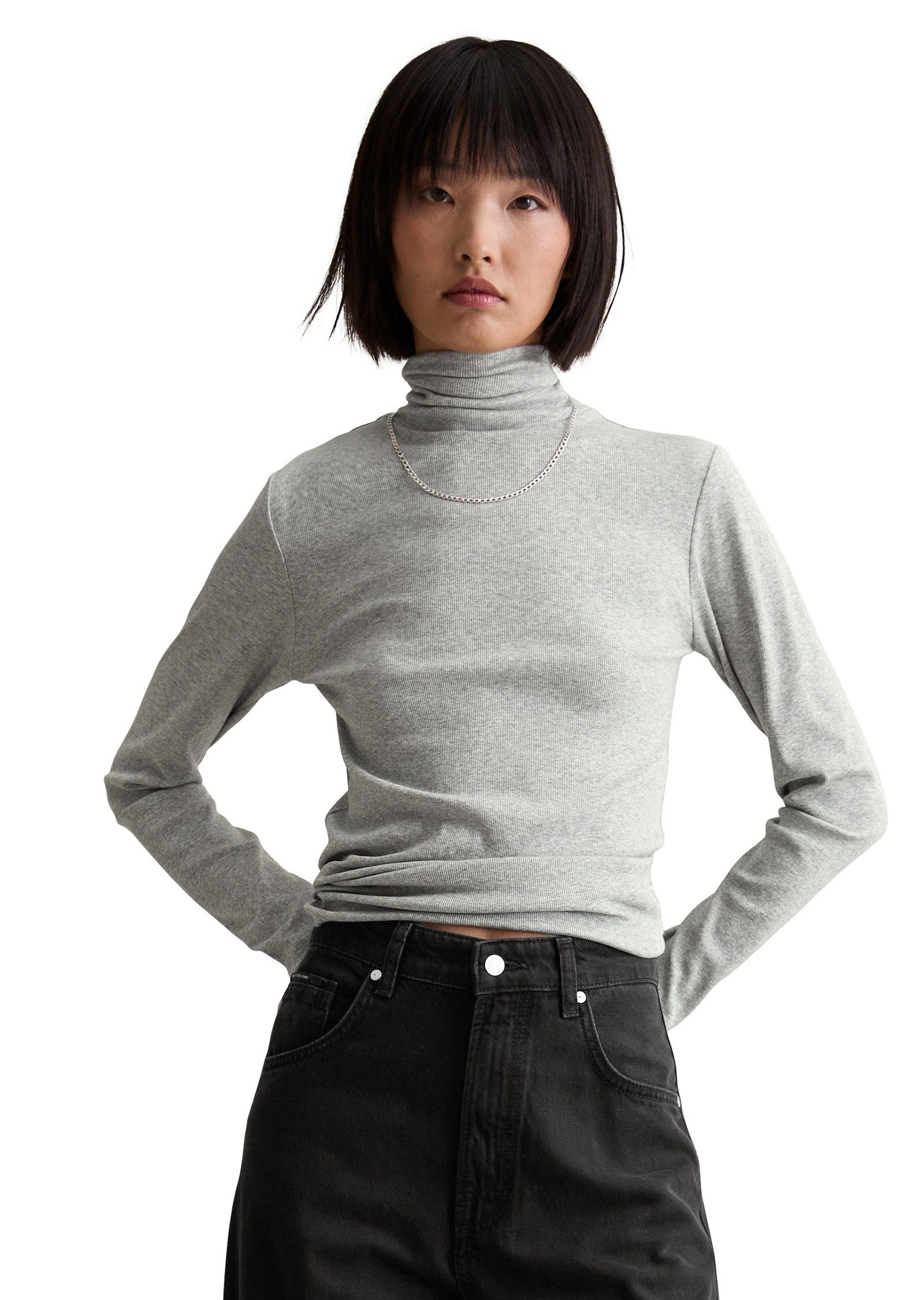 Marc O'Polo DENIM Langarmshirt aus Rippjersey