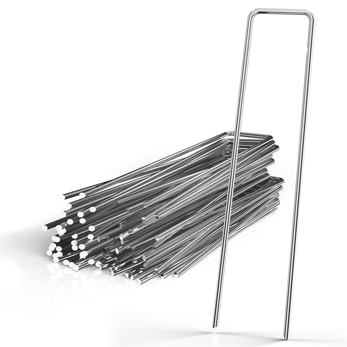 Intirilife Zelthering, (50 x Erdanker 150 x 25 x 2,7 mm, 50-St), aus verzinkter Stahl Rostfrei - Unkrautvlies Befestigung