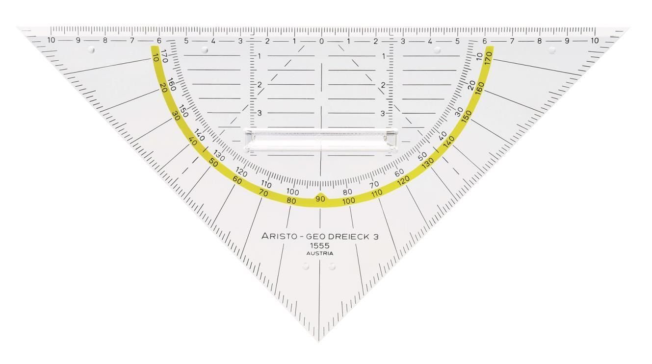 ARISTO Geodreieck Geometriedreieck mit Griff Plexiglas® 225 mm