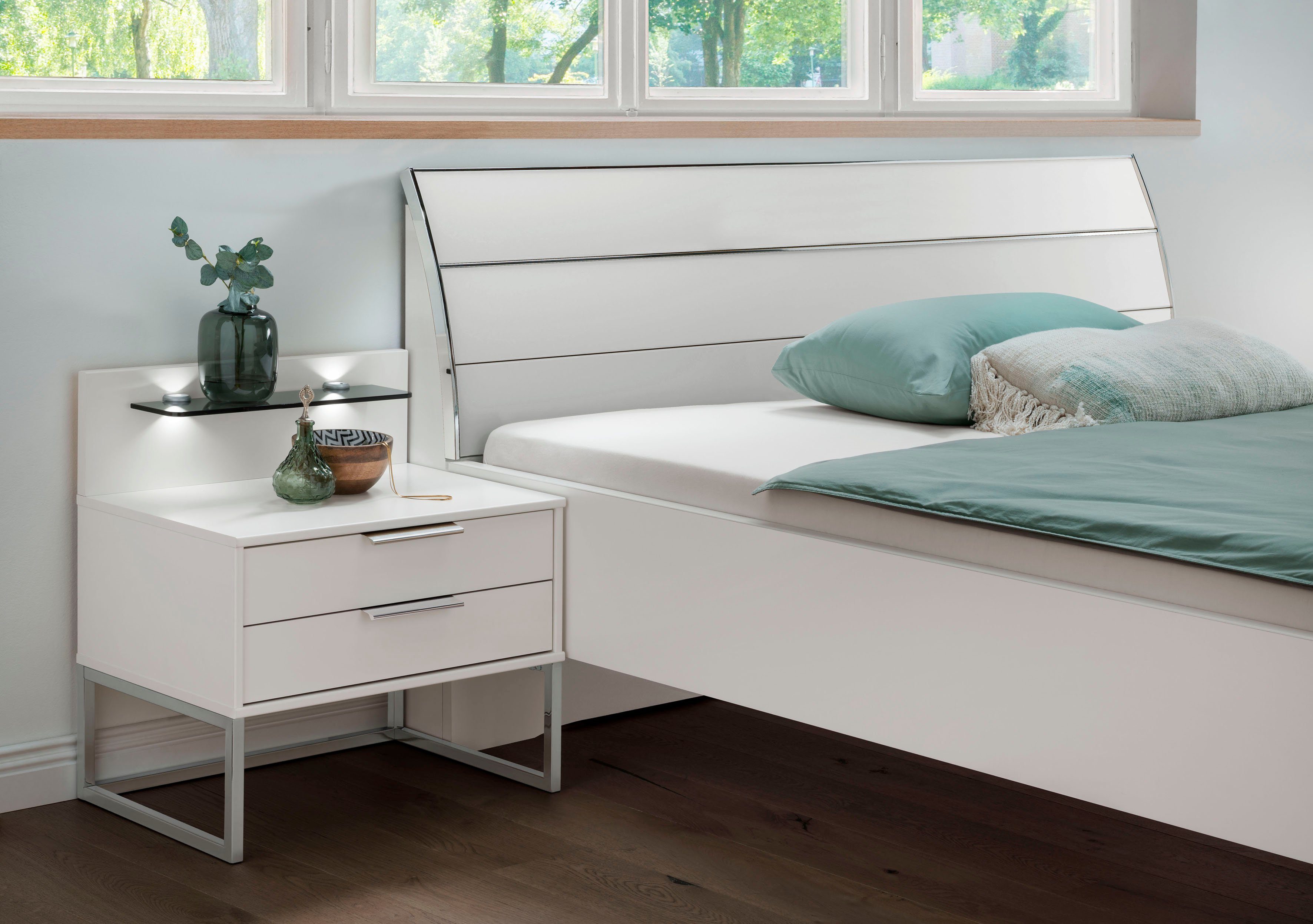 WIEMANN Futonbett Monaco, 4-fache Liegehöhenverstellung, mit stilvollem Holzkopfteil, Made in Germany