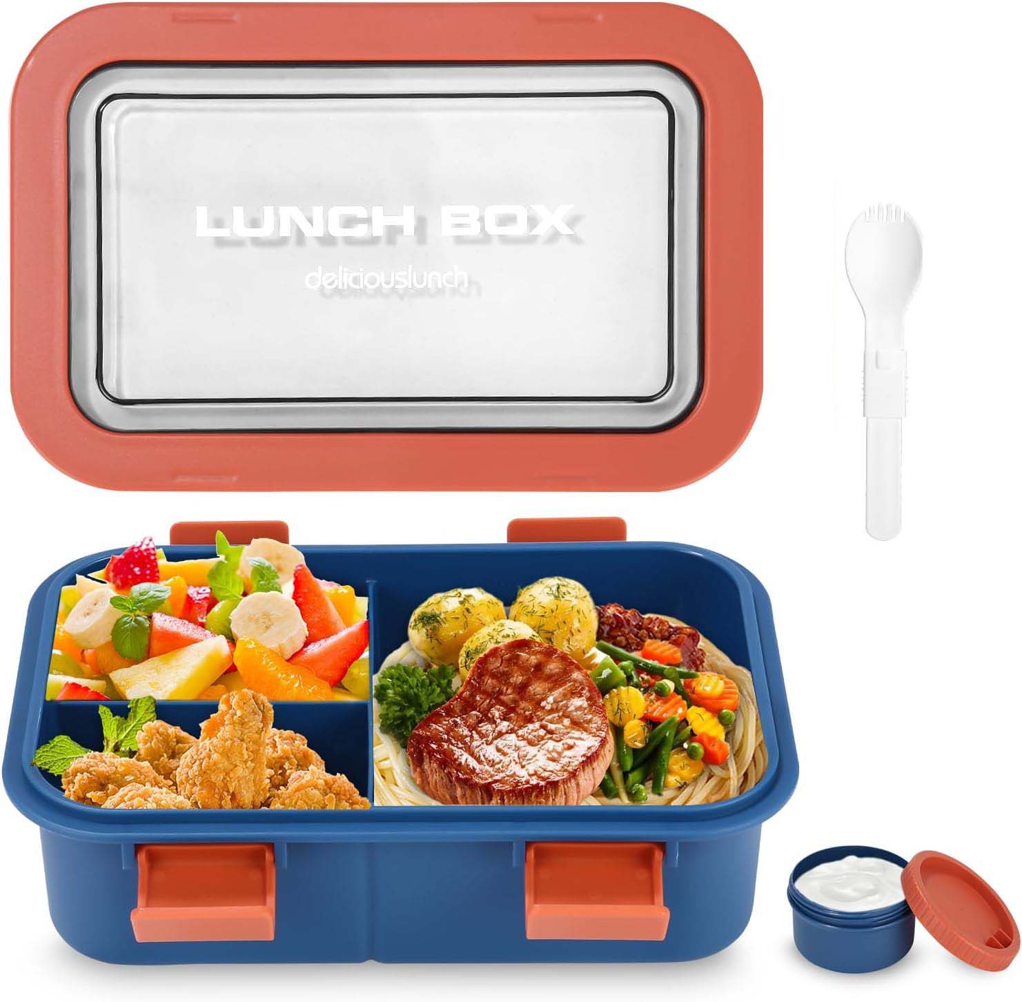 Agger Lunchbox für Kinder und Erwachsene, Brotdose mit Fächern