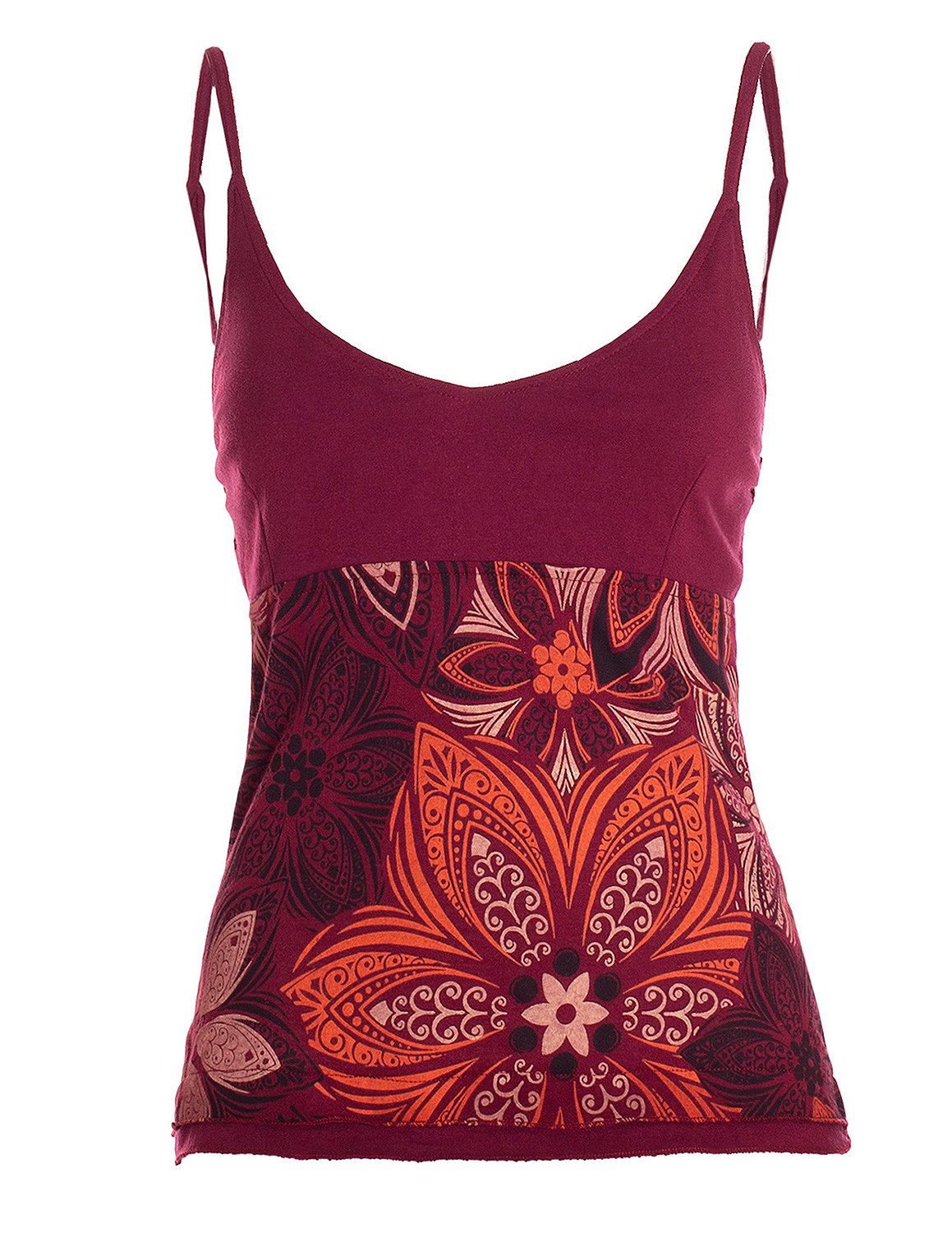 Vishes Shirttop Sommer Top Damen Hemdchen Träger Floral Bedruckt Baumwolle Alternative Mode, Boho, Hippie, Ethno, Festival