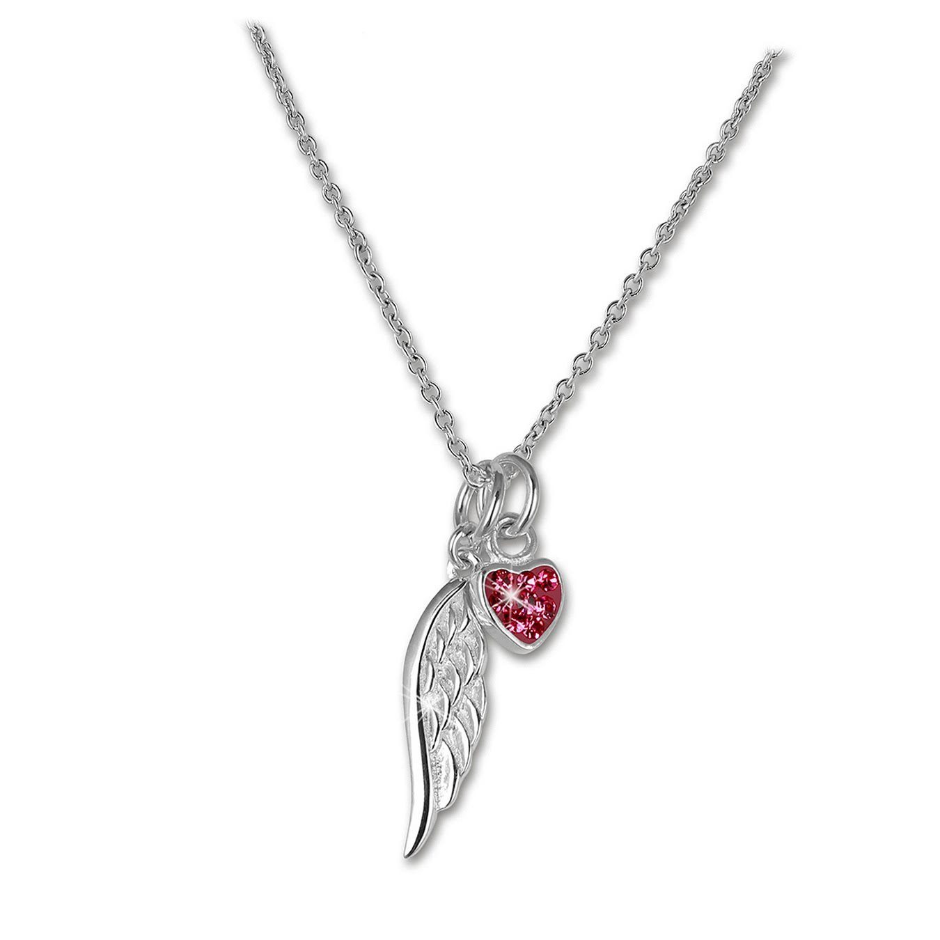 Teenie-Weenie Kette mit Anhänger Teenie-Weenie Flügel-Herz Halskette (Halskette), Kinder Halskette (Flügel-Herz) ca. 38cm + 4cm, 925 Sterling Silber, Fa