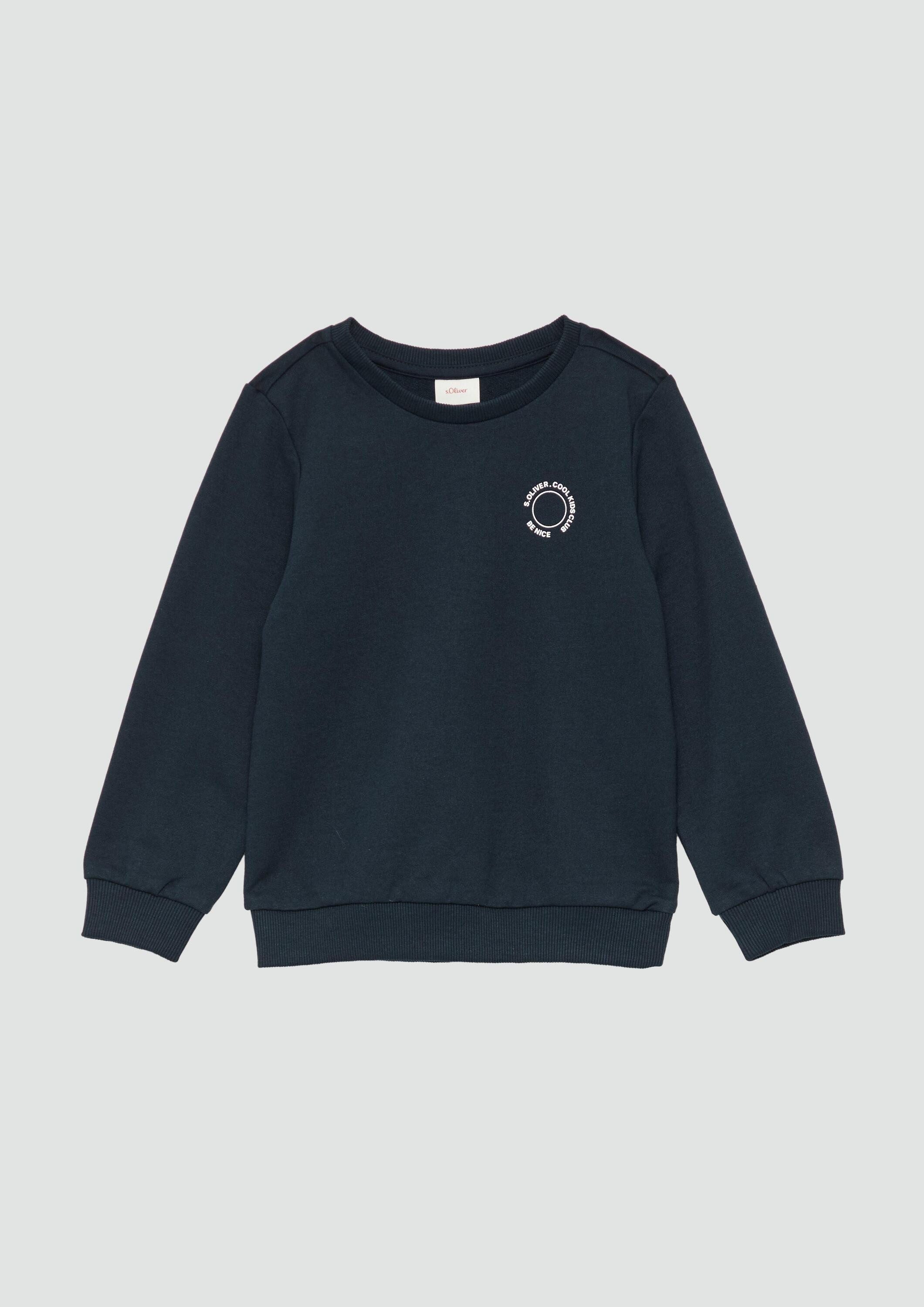 s.Oliver Sweatshirt Sweatshirt Unisex Sweatshirt mit Rippbündchen und kleinem Print-Detail