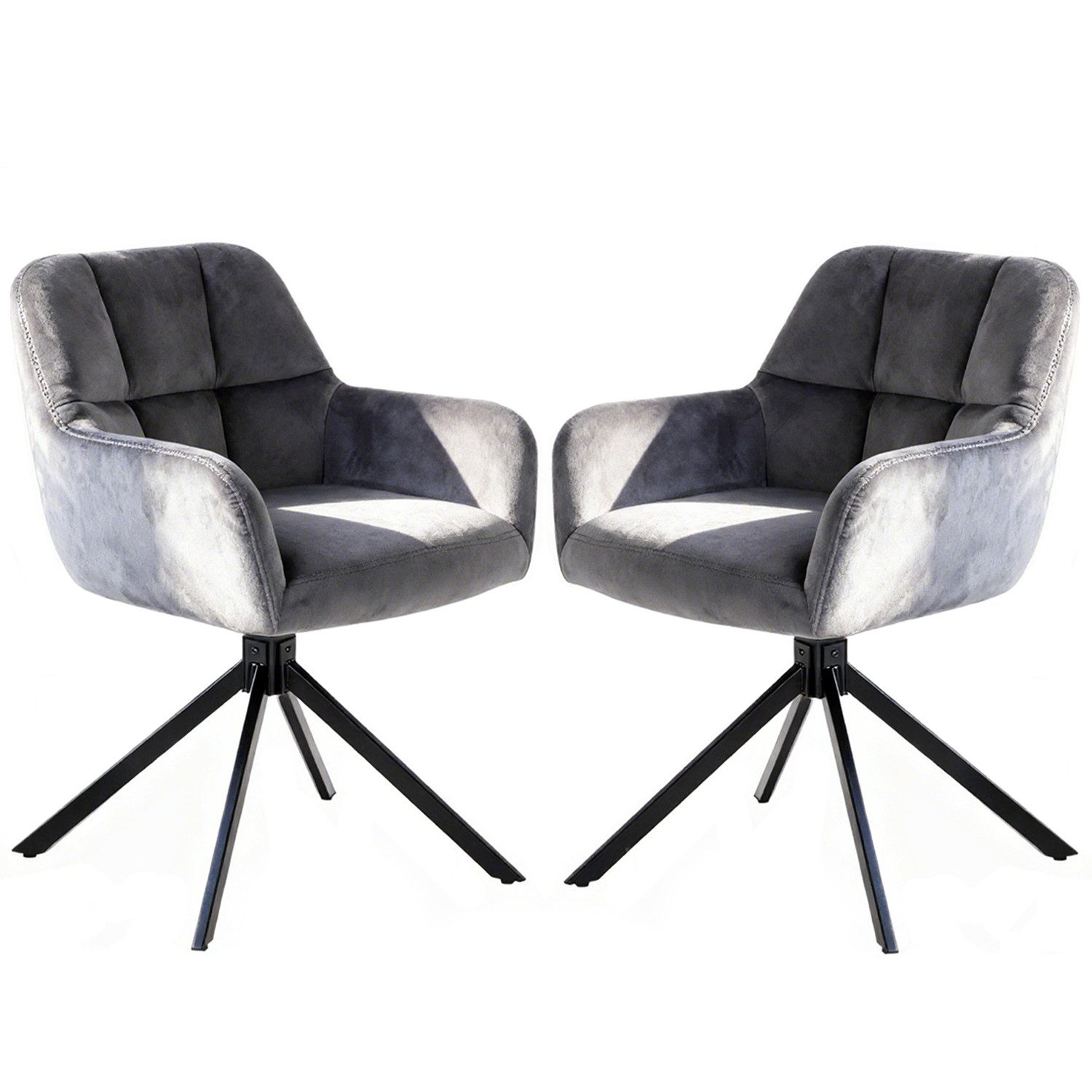 DUMOS Esszimmerstuhl Drehbarer Küchenstuhl Set – Gepolstert, Armlehnen, Met günstig online kaufen