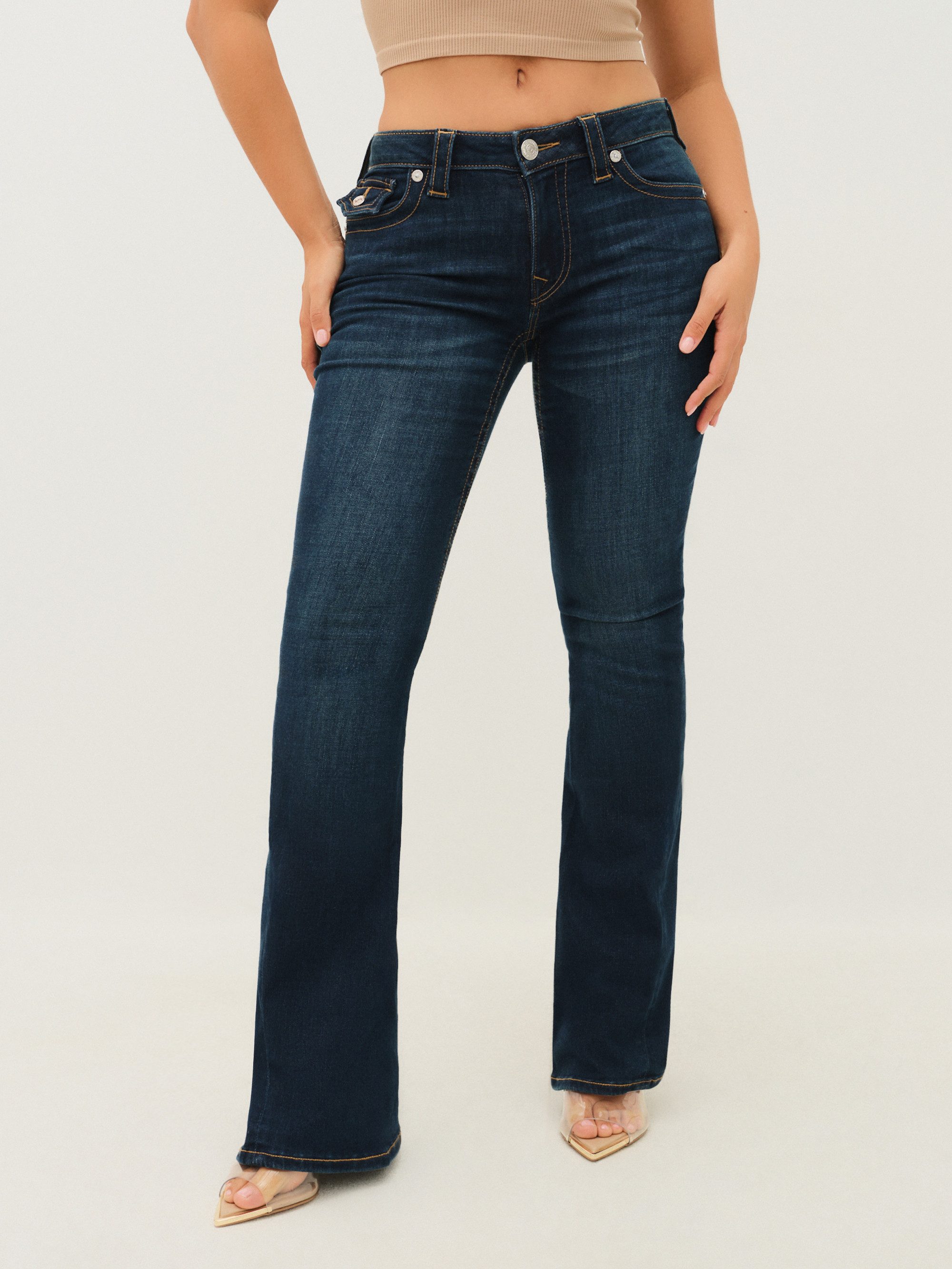 True Religion Bootcut-Jeans JOEY MID RISE FLARE FLAP Baumwollmischung, Flared fit
