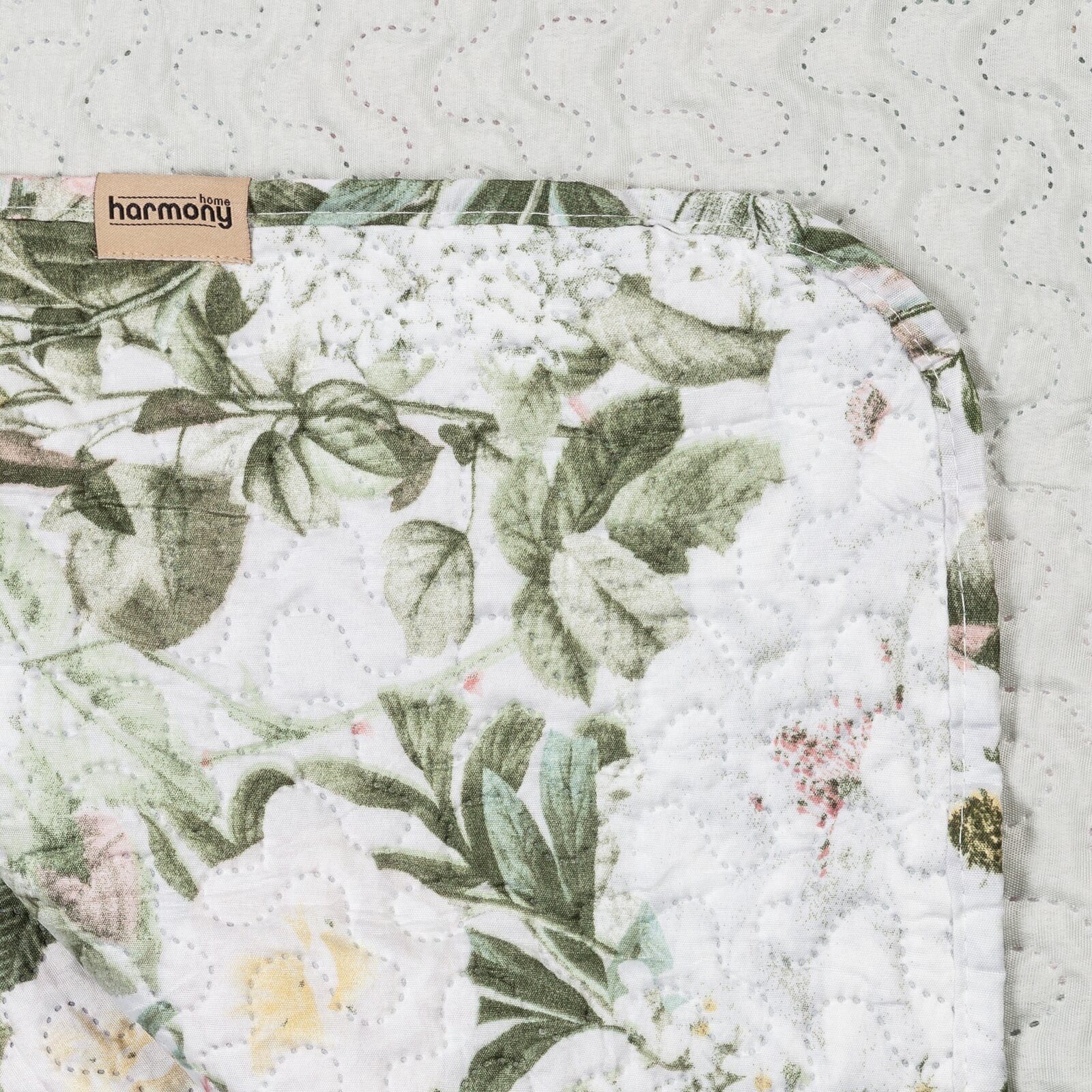 Eurofirany Tagesdecke Tagesdecke 200x220 cm Blumenmuster in Pastellfarben, beidseitig, gesteppt, rustikaler Stil – Bild 3 von 5