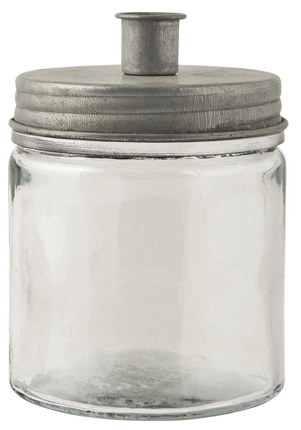 Stabkerze silber Laursen für Tischkerzenhalter Kerzenhalter Metalldeckel transparent mit Ib Ib Silberfarben. Laursen