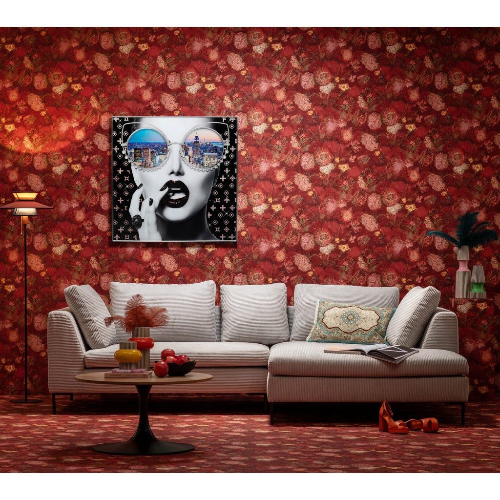 Kare Design Glasbild NY View, Frau, 120x120 cm