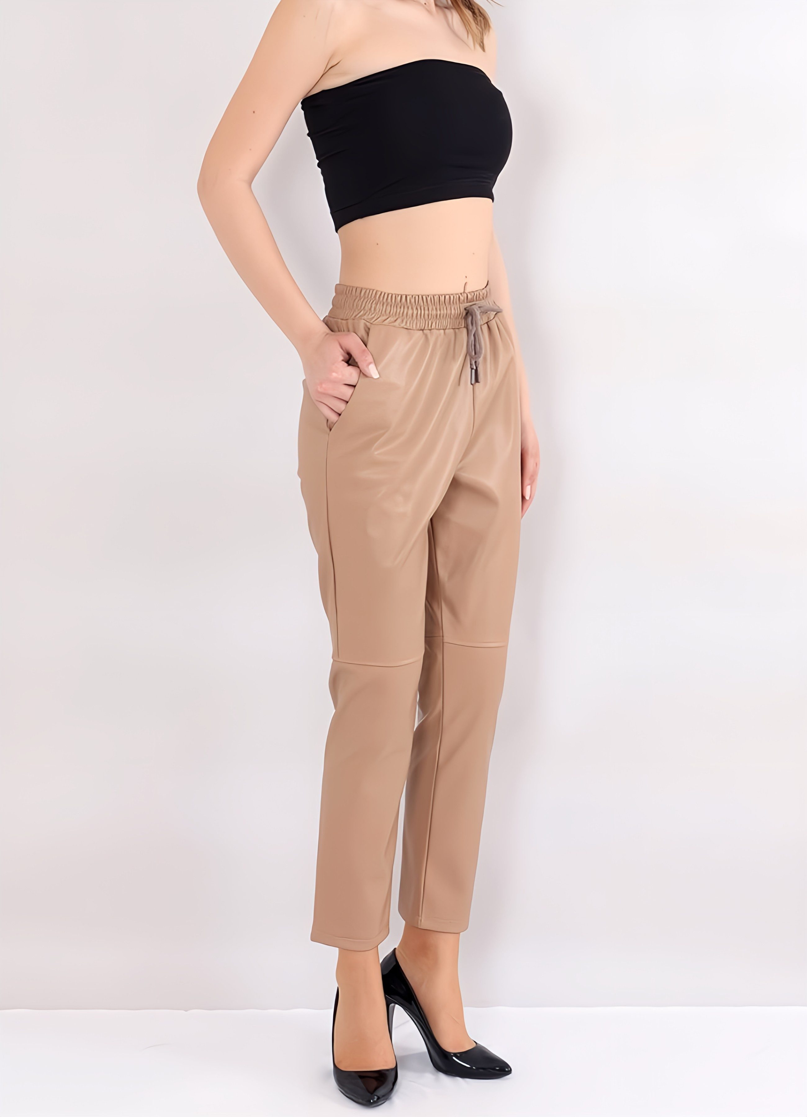 fashionshowcase Lederimitathose Damen Hose in Lederoptik günstig online kaufen