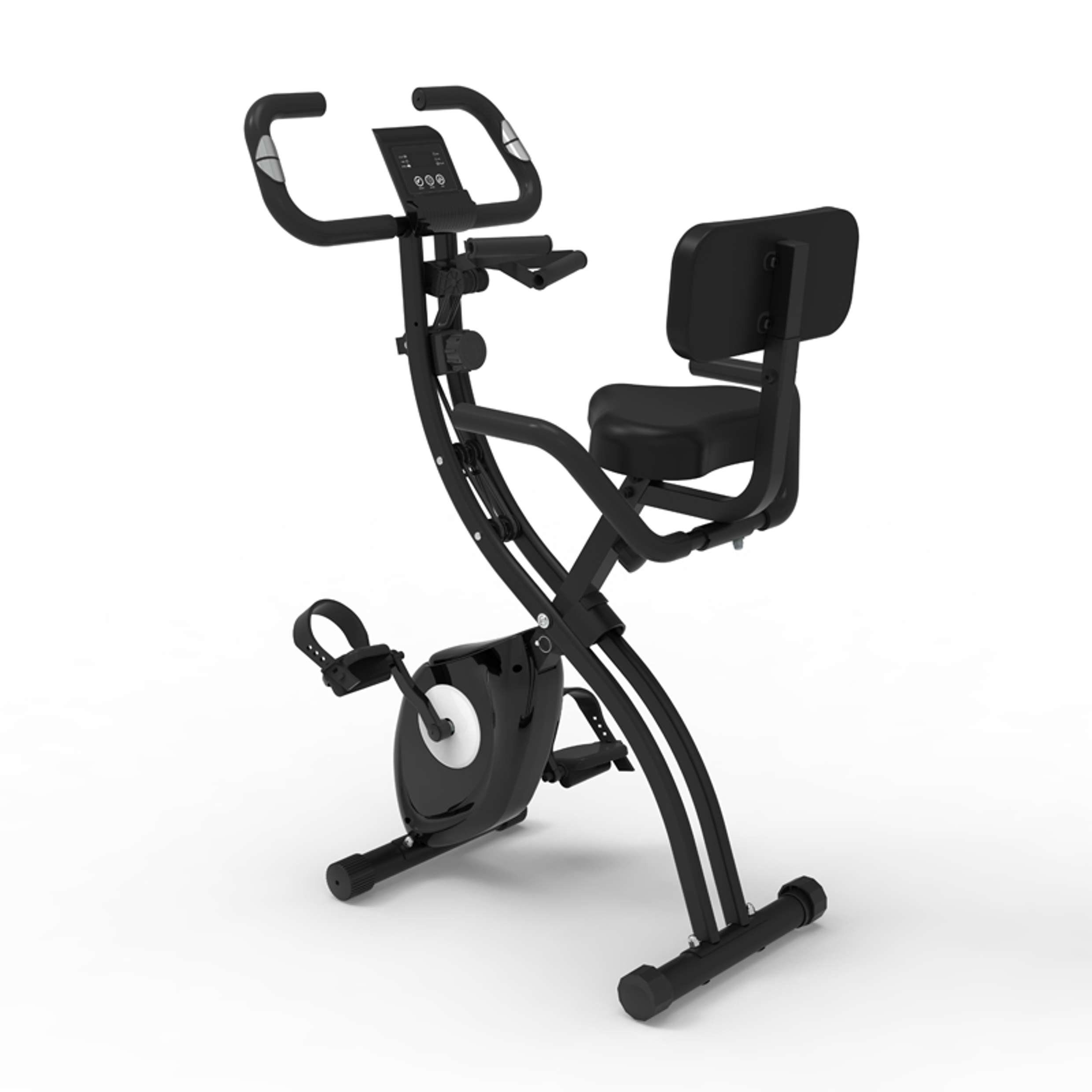 BluMill Sitz-Heimtrainer »X-Bike«, Rückenlehne, extra Widerstandsbänder für  Armübungen, übergroßer Sattel, Fußriemen
