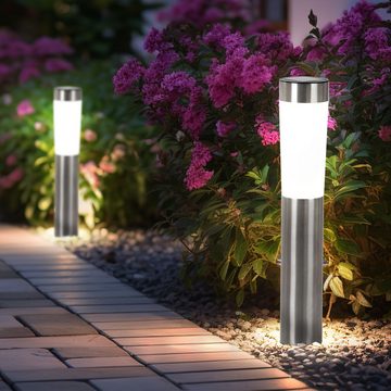 etc-shop LED Gartenleuchte, LED-Leuchtmittel fest verbaut, LED Solarlampe Außenbeleuchtung Gartenleuchte Erdspieß Terrasse