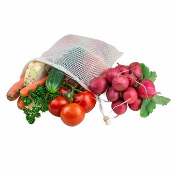 pandoo Gemüsebeutel Obst- und Gemüsenetze, 3er- und 6er-Set, Bio Baumwolle, (3-tlg)