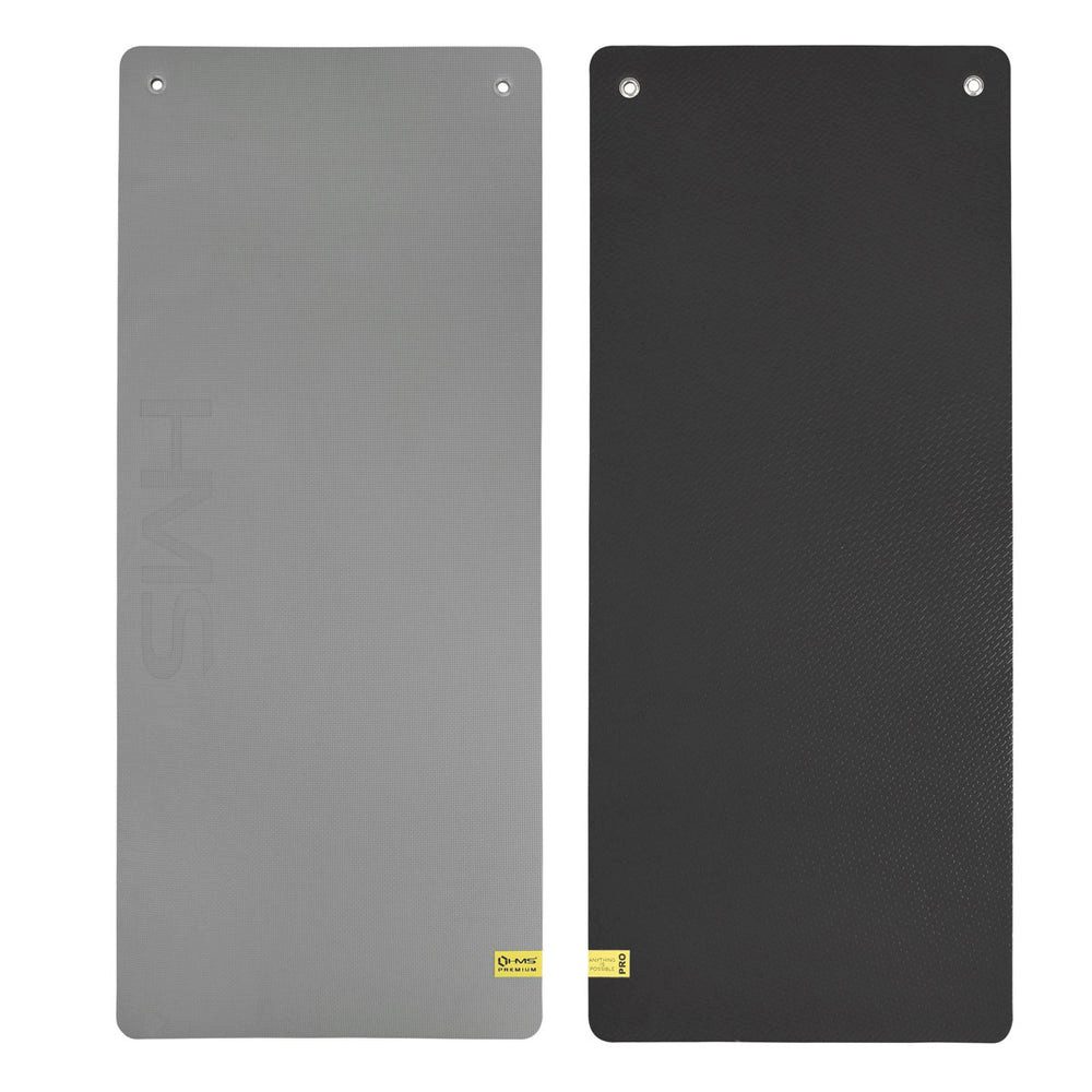HMS Premium Fitnessmatte Sportmatte Yogamatte 140 cm (Spar-Set, 1-St., rutschfeste Schicht), Ausgestattet mit stabilen Ösen für einfaches Aufhängen an der Wand
