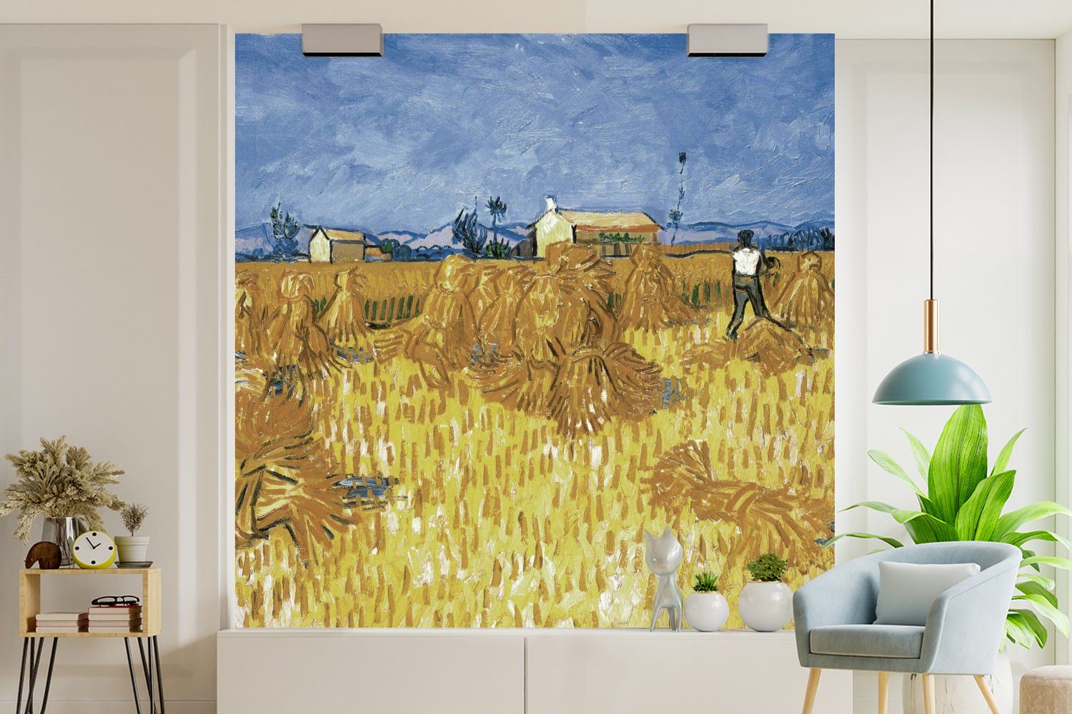 MuchoWow Fototapete Weinlese in der bedruckt, (4 van Schlafzimmer St), Vincent Vliestapete Provence Matt, Fototapete Gogh, für Küche, Wohnzimmer 