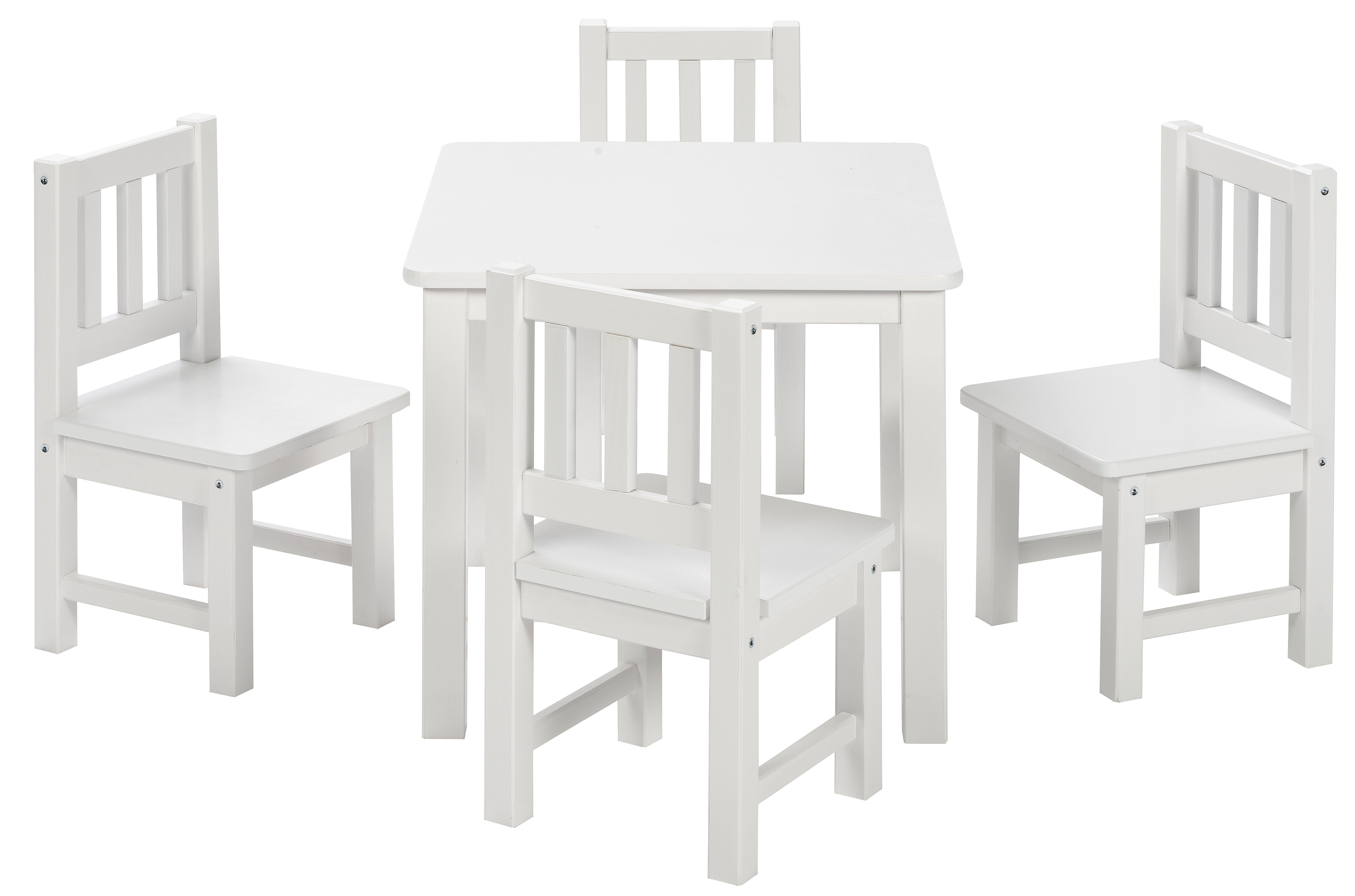 BOMI Kindersitzgruppe Kindersitzgruppe Amy (4 Stühle), (5-tlg), Kindertischgruppe aus Holz (Tisch und 4 Stühle, 5-tlg)