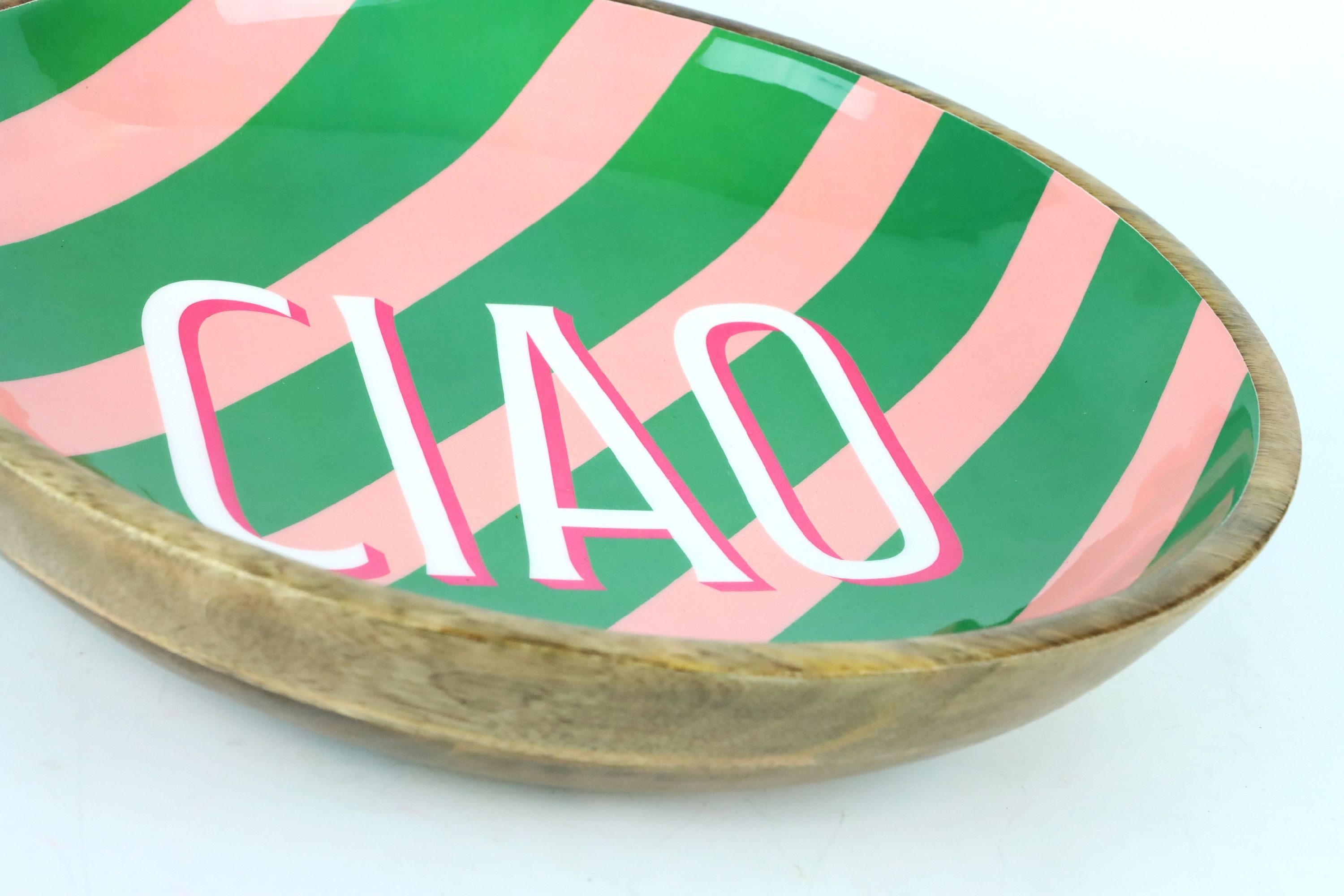 FURNARO Dekoschale (1 St., 1 Schale), aus Mangoholz, lackiertes Innenmotiv, handgefertigt