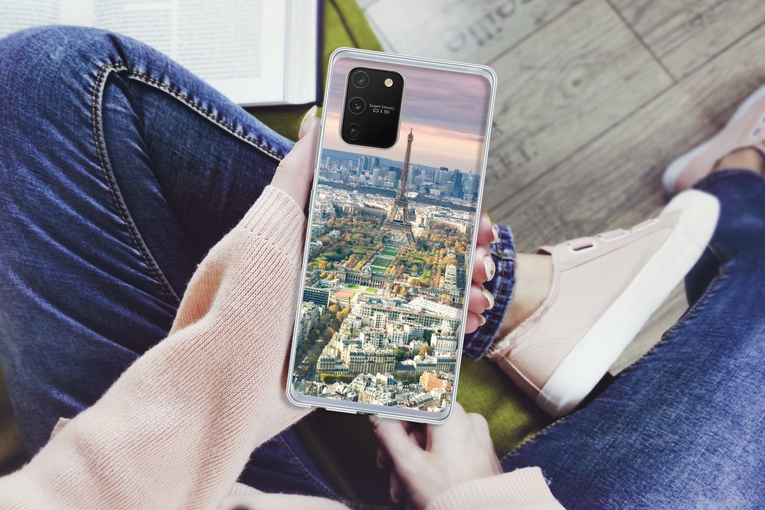 MuchoWow Handyhülle für Samsung Galaxy S10 Lite Paris - Eiffelturm - Stadt, Phone Case, Silikon, Schutzhülle Dünn