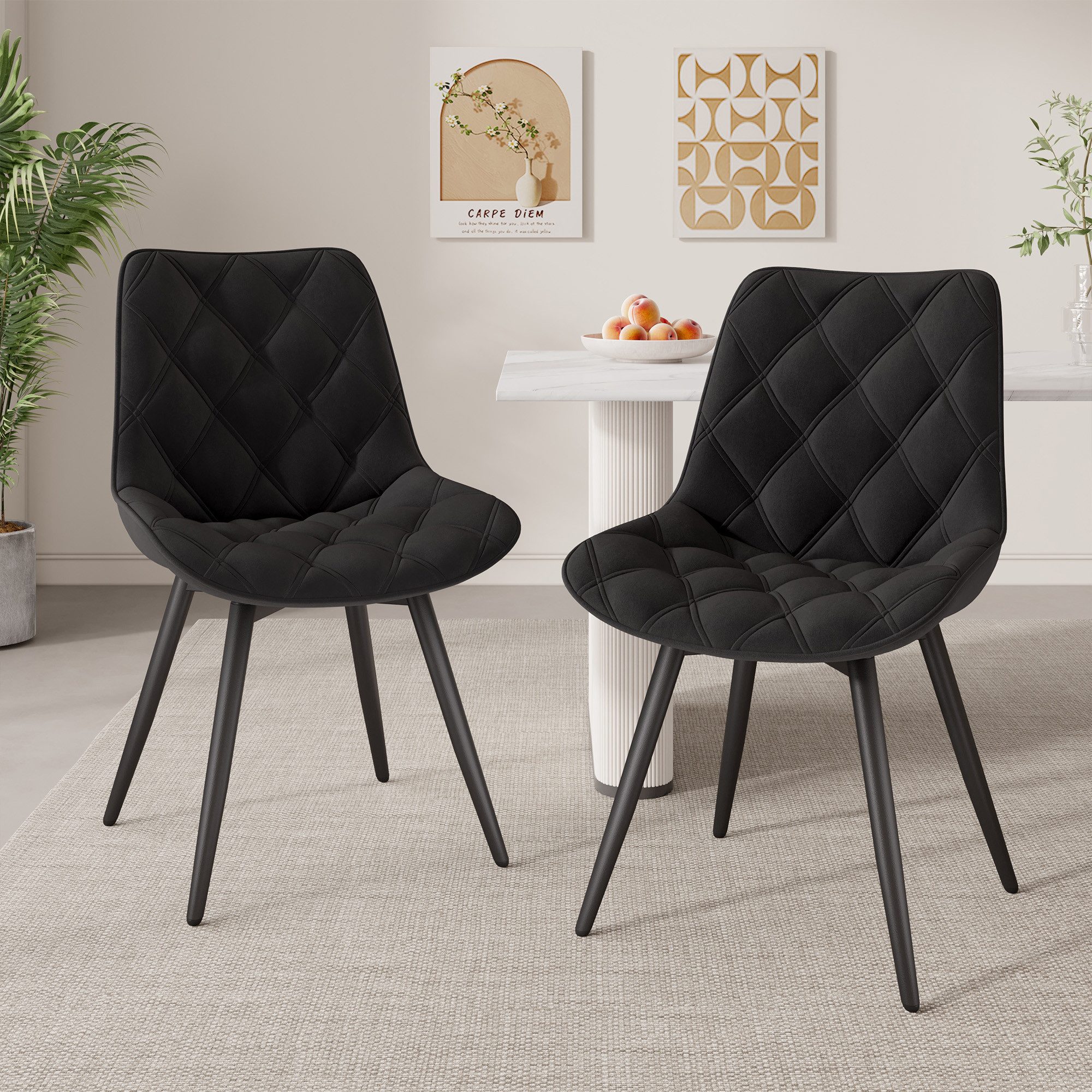 HawthyHome Esszimmerstuhl 2er-Set 360° Drehbar – Moderner Polsterstuhl für Wohnzimmer, Küche (2 St), 360° Drehbar
