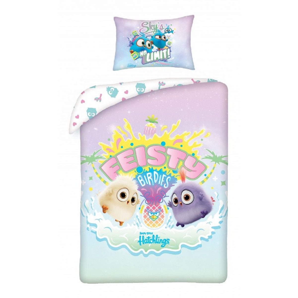 ANGRY BIRDS Bettwäsche Bettwäsche Set Baumwolle Bettdecke 100 × 135 cm mit 40 × 60 cm Kissen, Baumwolle, 2 teilig, perfekt für komfortables Schlafklima