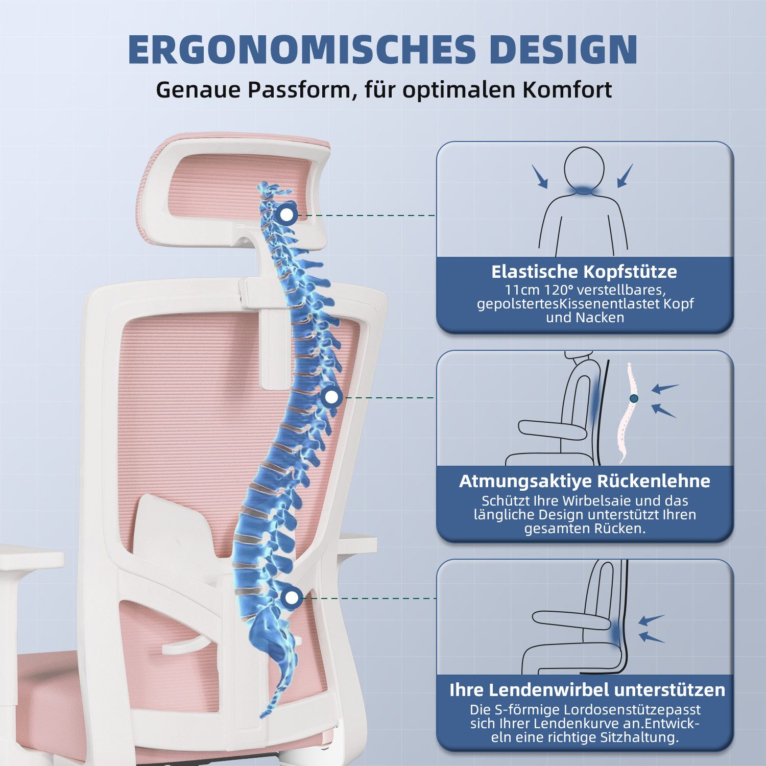 Adormii Bürostuhl Ergonomischer Bürostuhl, Schreibtischstuhl Chefsessel günstig online kaufen