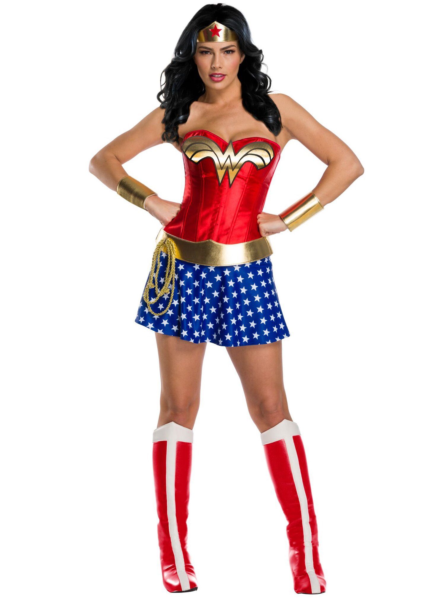Metamorph Kostüm Classic Wonder Woman Deluxe, Hochwertiges Heldenkostüm aus der Golden Age of Comics!